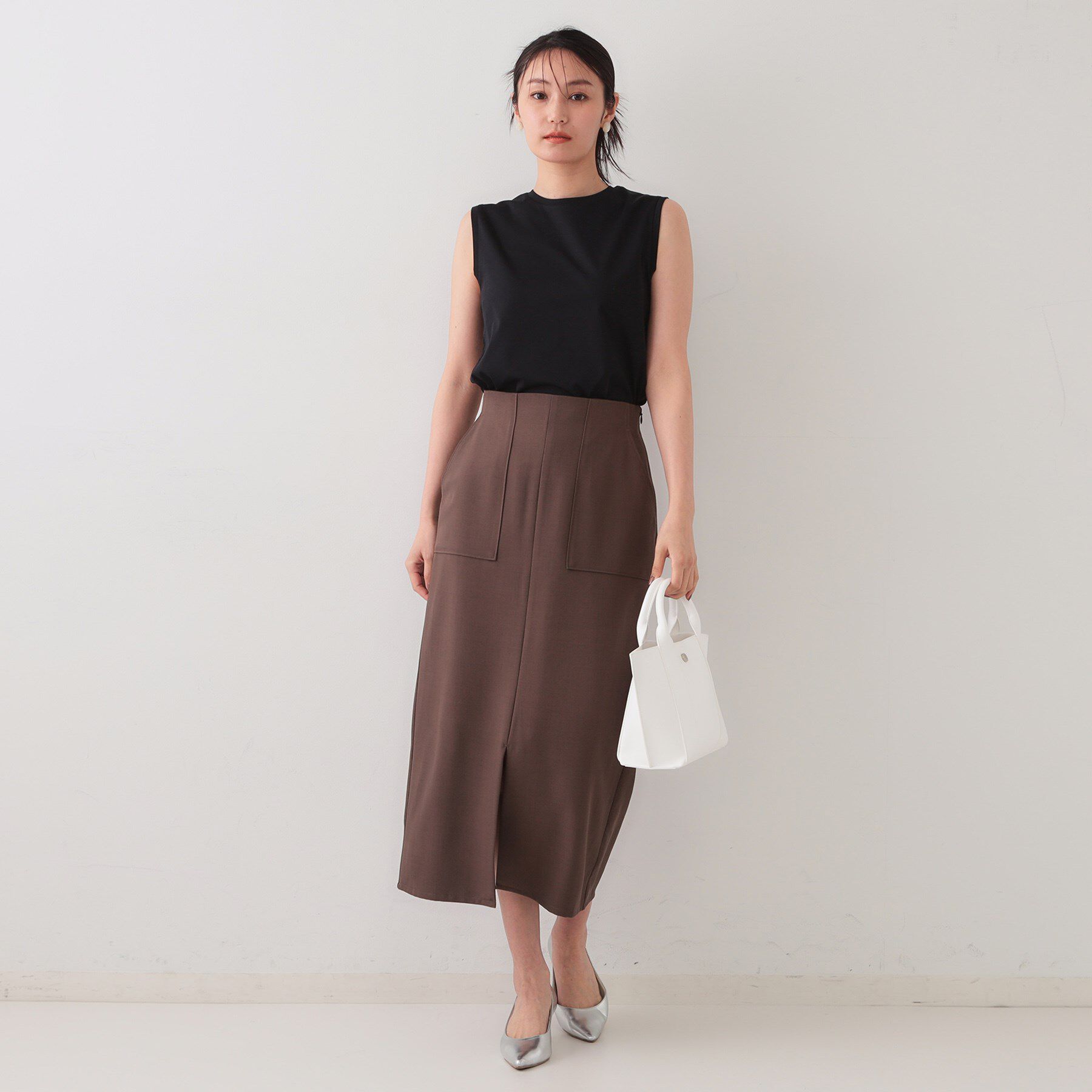 OPAQUE.CLIP「《5色展開》ベーシックノースリーブトップス【接触冷感/洗濯機洗い可】」|キャミソール|