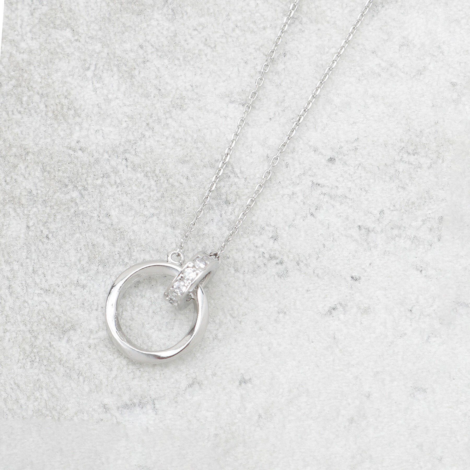 OPAQUE.CLIP「メタルダブルリングショートネックレス」|ネックレス|シルバー(006)