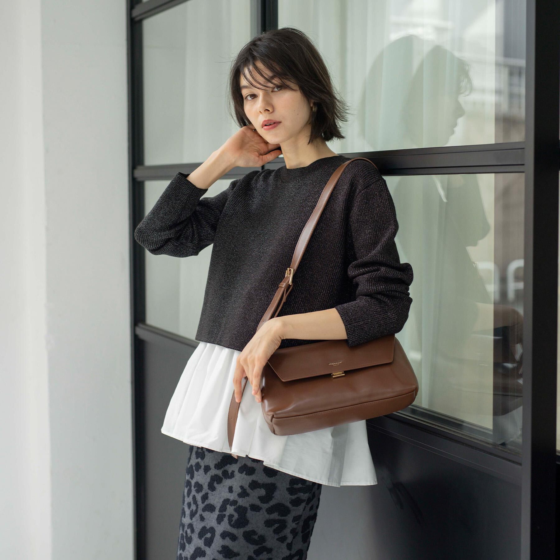 OPAQUE.CLIP「【3WAY】スムース合皮ワイドボディバッグ」|その他|