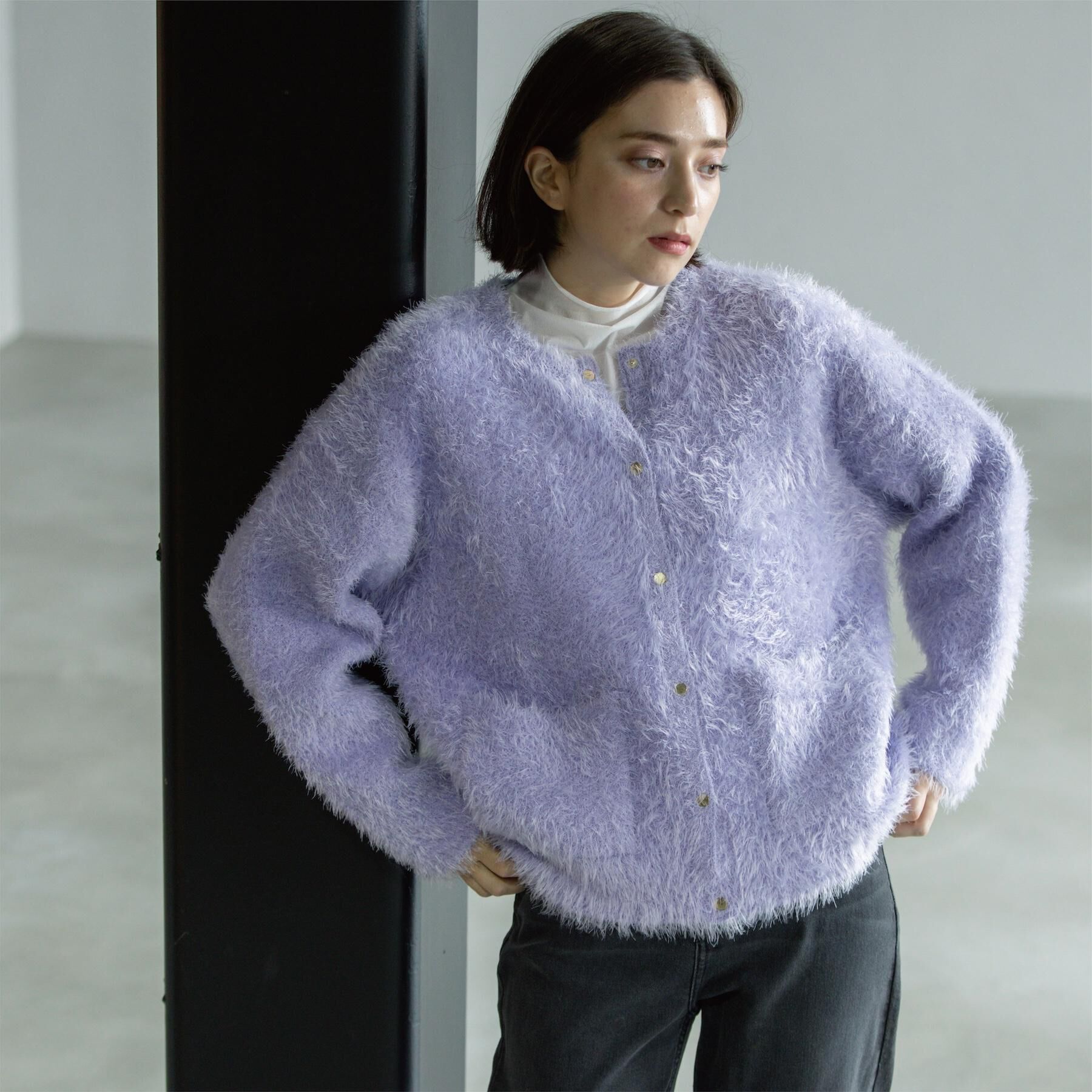 OPAQUE.CLIP「シャギーミドルカーディガン【洗濯機OK】《6col》」|カーディガン|