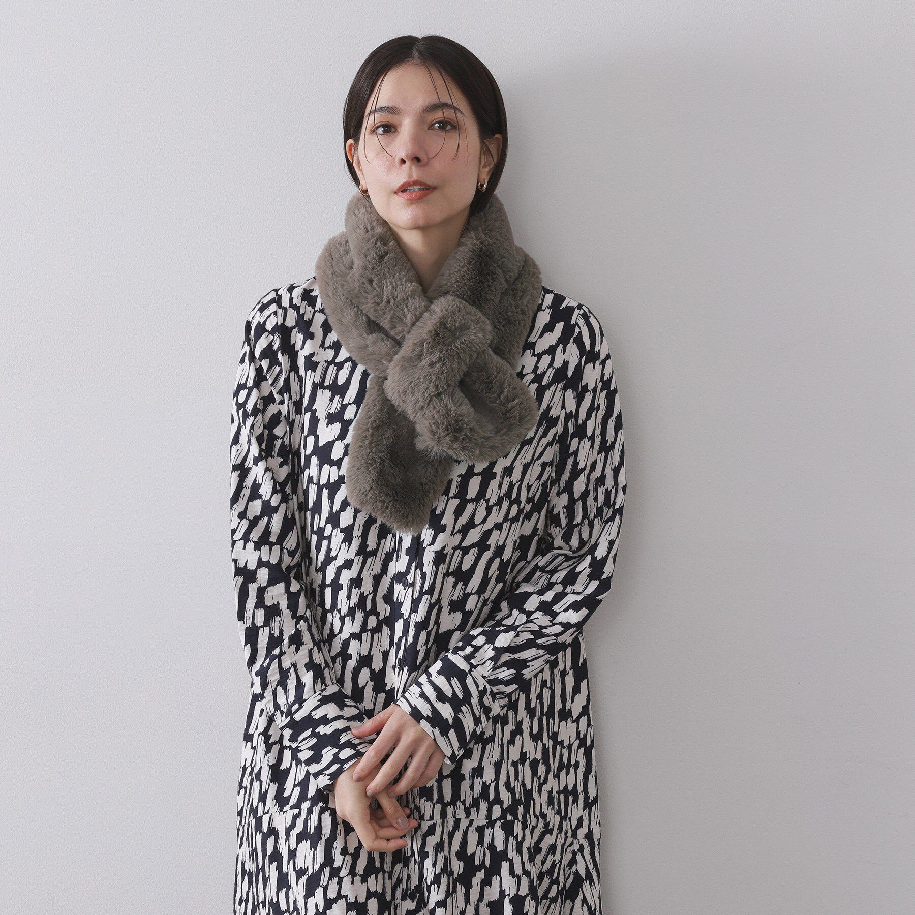 OPAQUE.CLIP「フェイクファー差し込みティペット」|ストール|