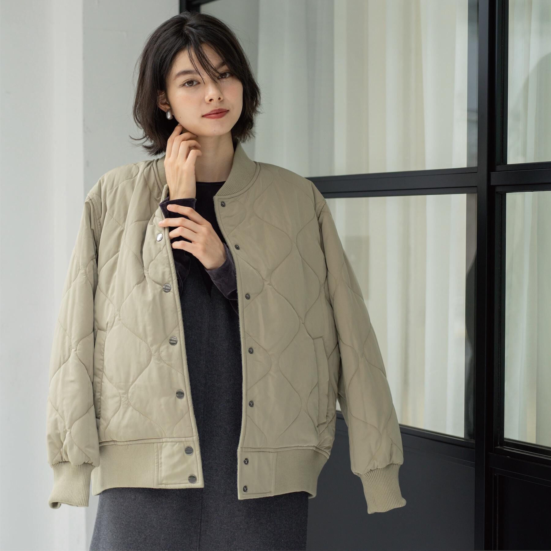 OPAQUE.CLIP「《リバーシブル》キルティングブルゾン」|ブルゾン・スタジャン|