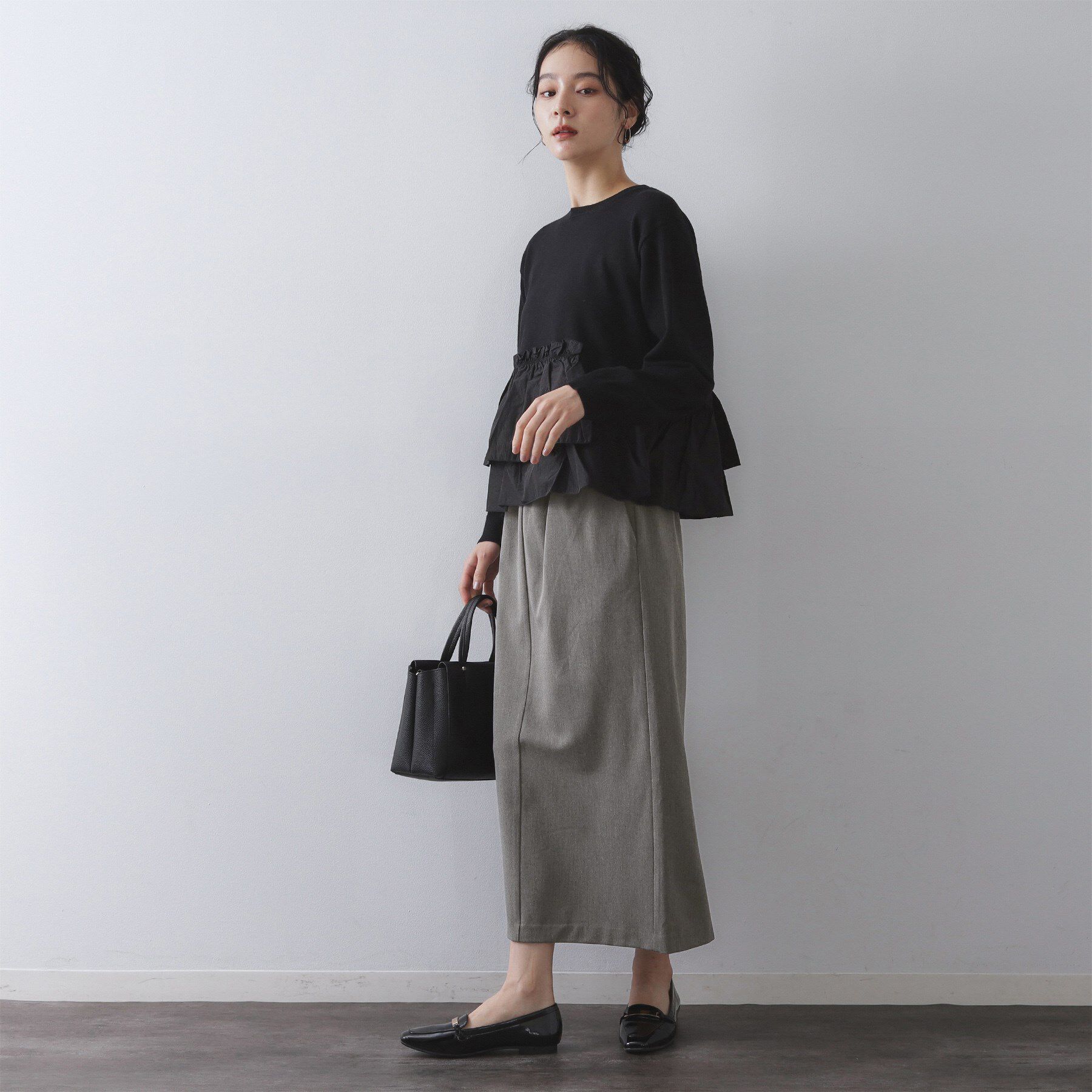 OPAQUE.CLIP「裏起毛イージーナロースカート／ネオサーモ【蓄熱素材／洗濯機洗い可」|スカート|