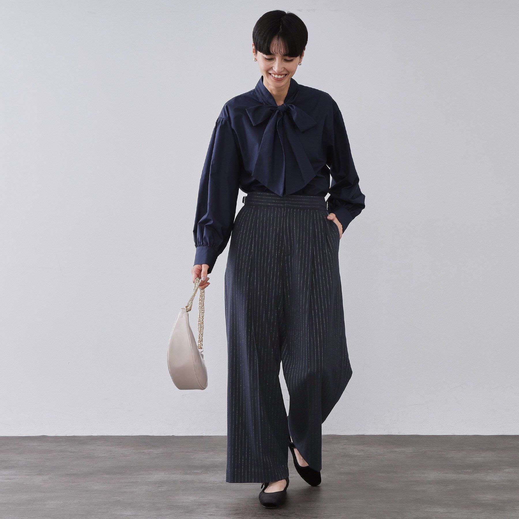 OPAQUE.CLIP「ラメストライプワイドパンツ【洗濯機OK】」|その他|