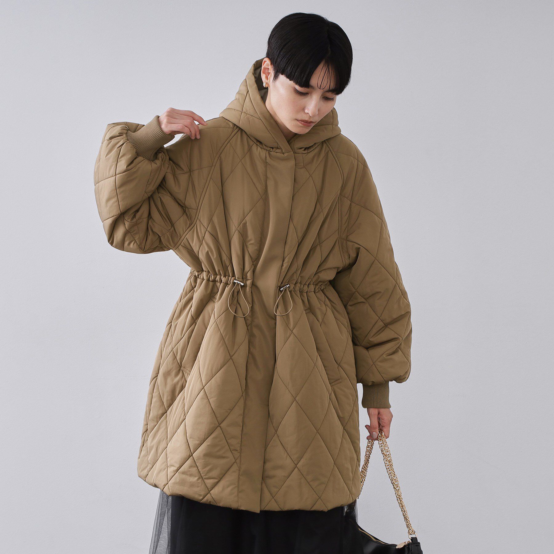 OPAQUE.CLIP「撥水キルティングロングコート【洗える】」|ダウン|