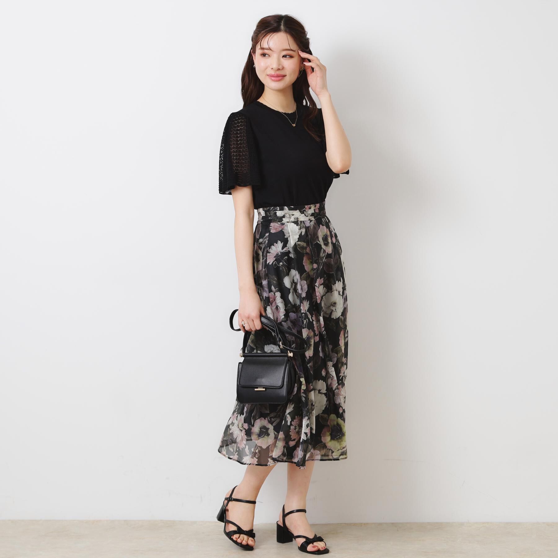 Couture broach「【一枚で着映える・華やか・上品】Summerオーガンフルールスカート」|スカート|