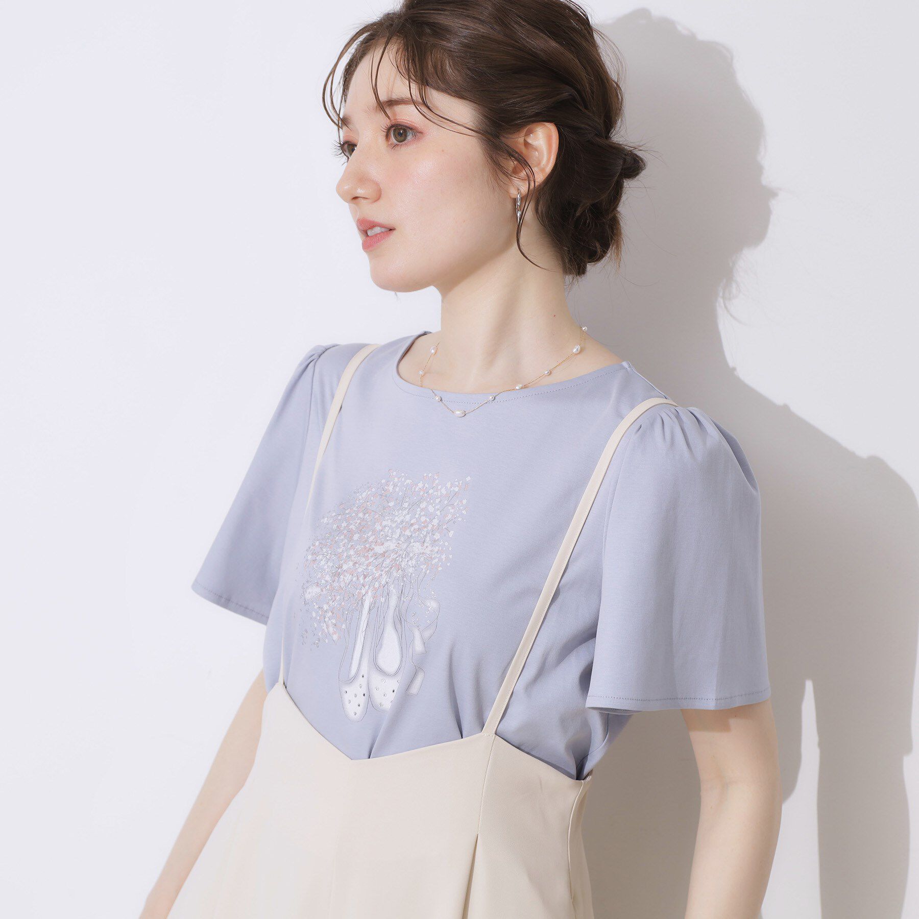 Couture broach「【接触冷感・UVカット】トゥシューズプリントTシャツ」|Tシャツ・カットソー|