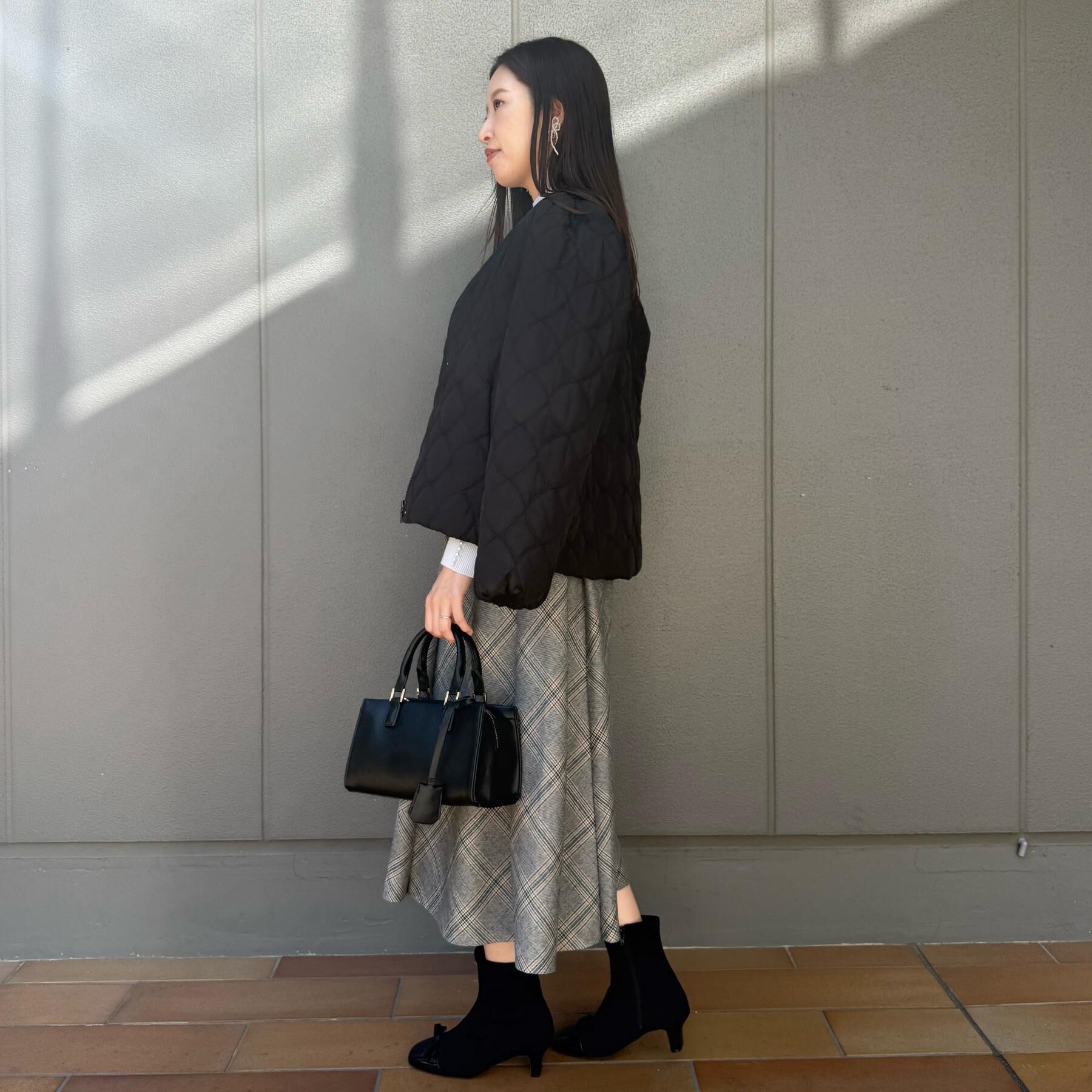 Couture broach「【撥水・大人可愛い】リボンキルティングジャケット」|ブルゾン・スタジャン|