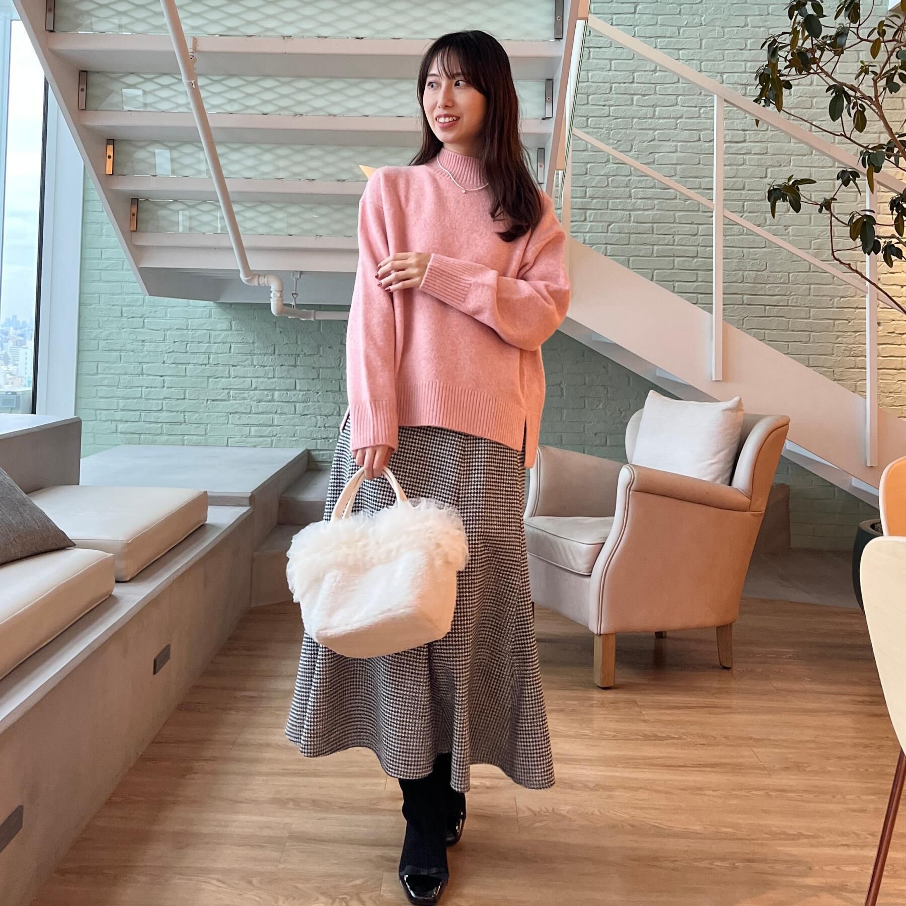 Couture broach「【クラシカル・パッと目を惹く】ラメ千鳥 マーメイド フレアスカート」|スカート|