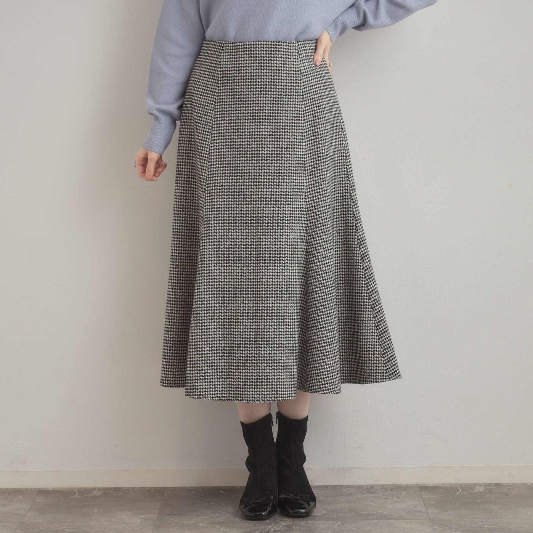 Couture broach「【クラシカル・パッと目を惹く】ラメ千鳥 マーメイド フレアスカート」|スカート|