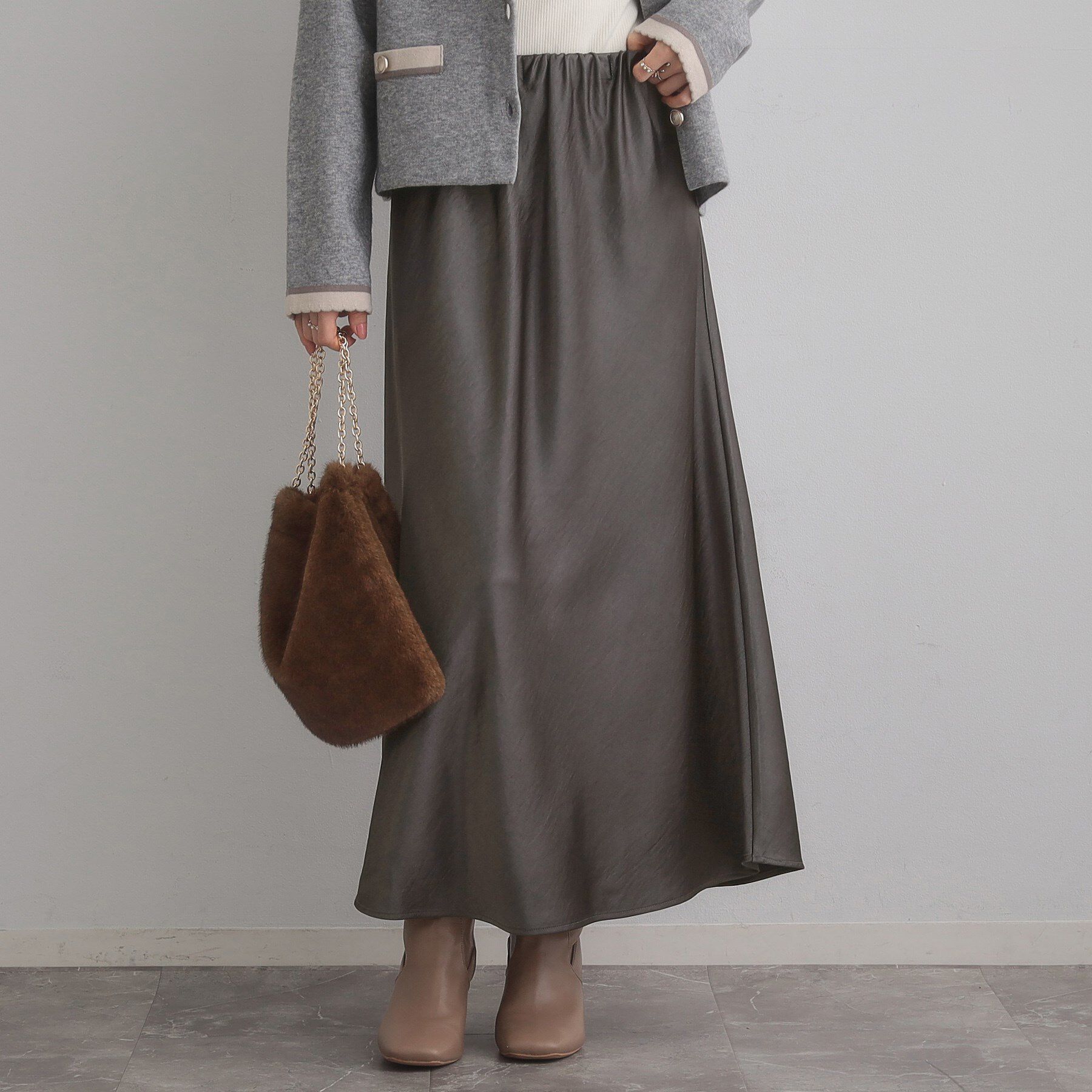 Couture broach「シルキーヘビーサテンスカート」|スカート|