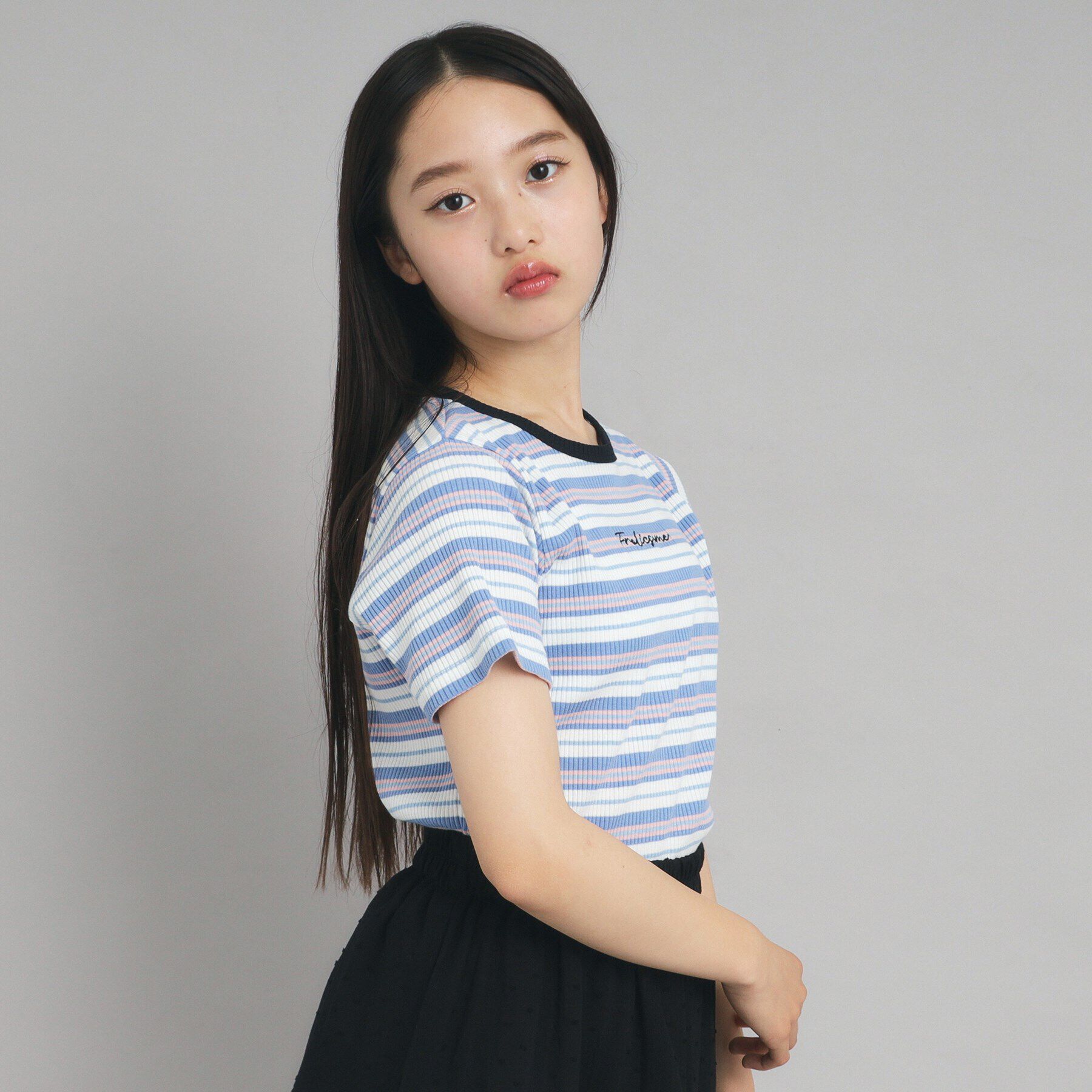 PINK-latte「【ニコプチ10月号掲載】コンパクトリブTシャツ」|Tシャツ・カットソー|