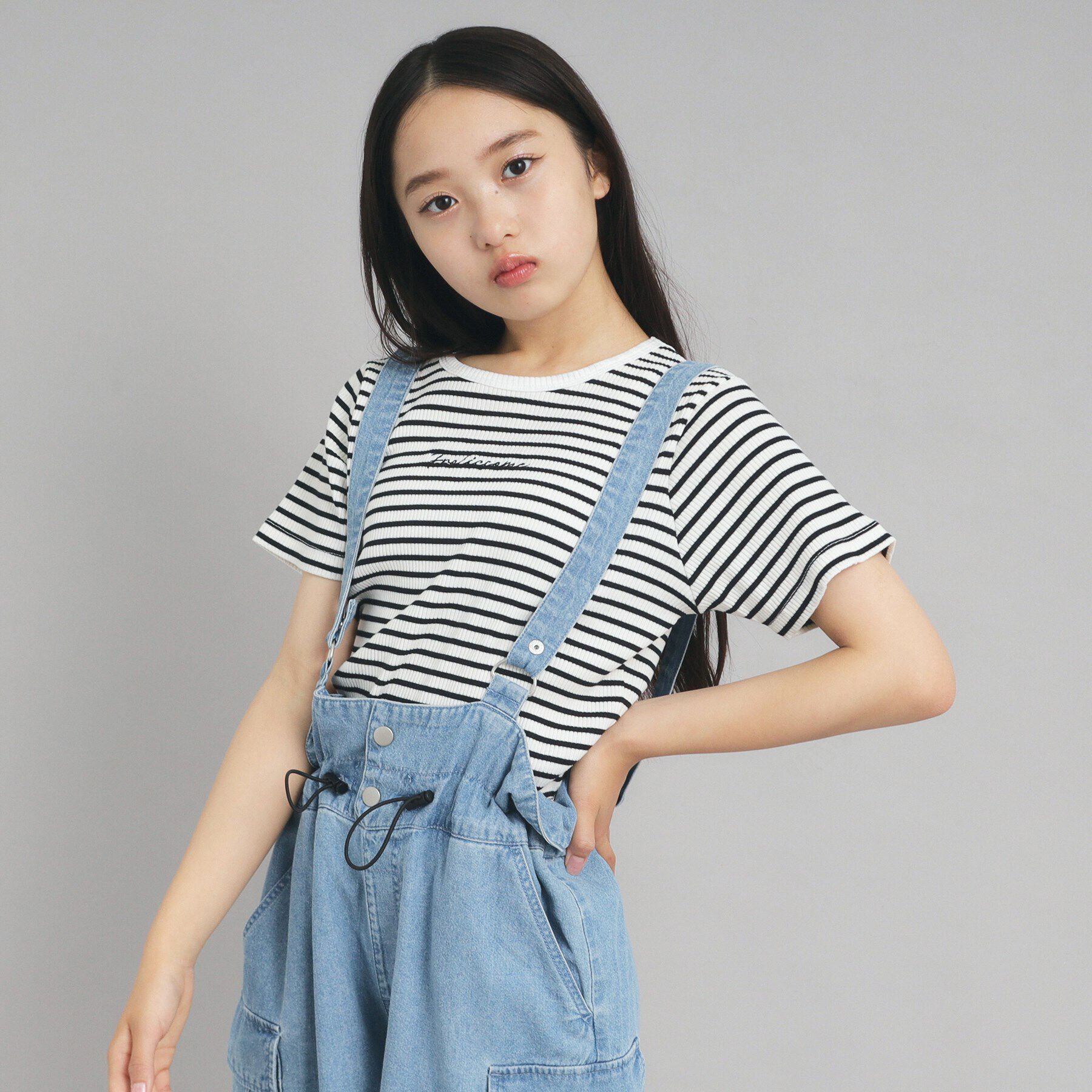 PINK-latte「【ニコプチ10月号掲載】コンパクトリブTシャツ」|Tシャツ・カットソー|