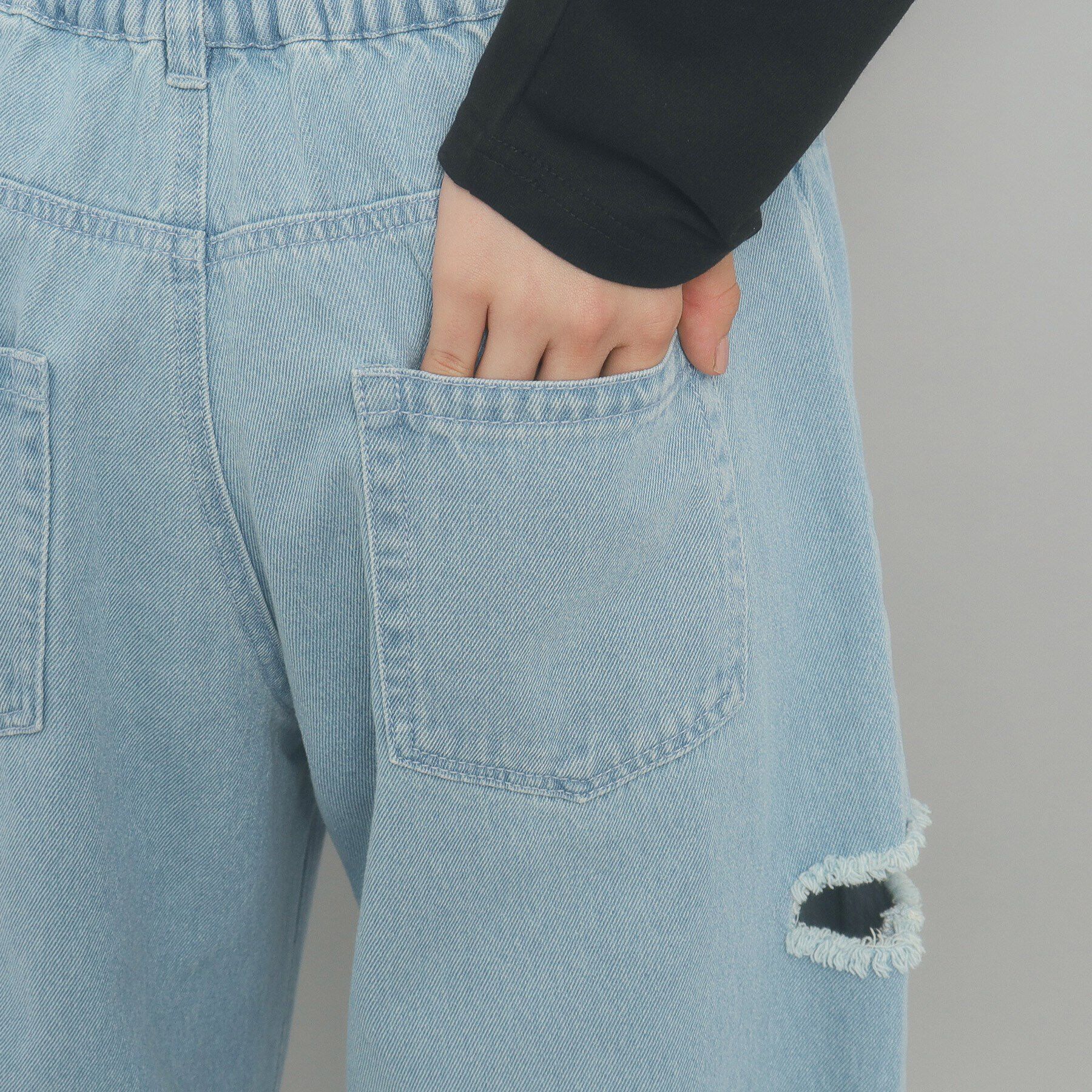 PINK-latte「【130cmあり／ウエストホック】サイドカットデニム」|その他|