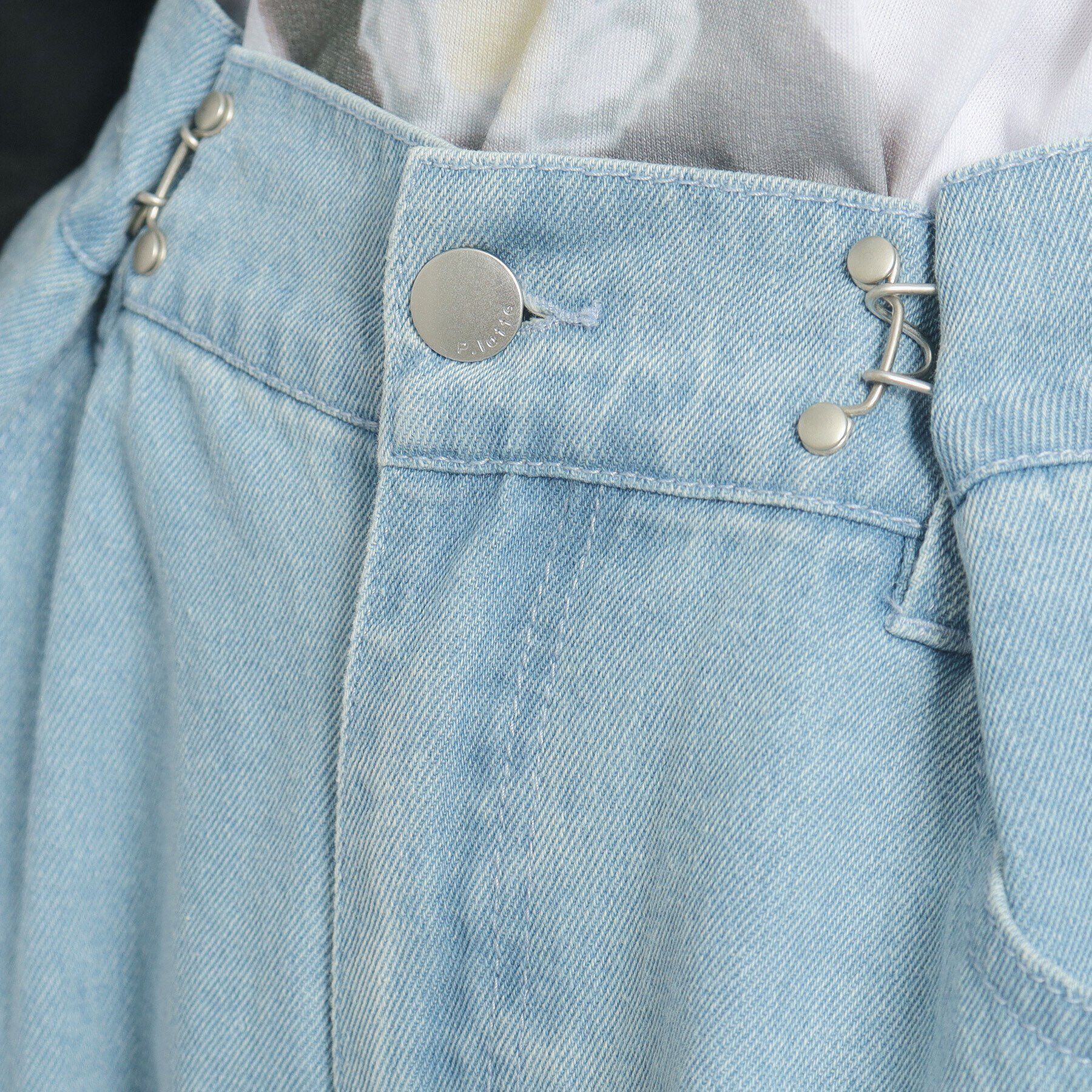 PINK-latte「【130cmあり／ウエストホック】サイドカットデニム」|その他|