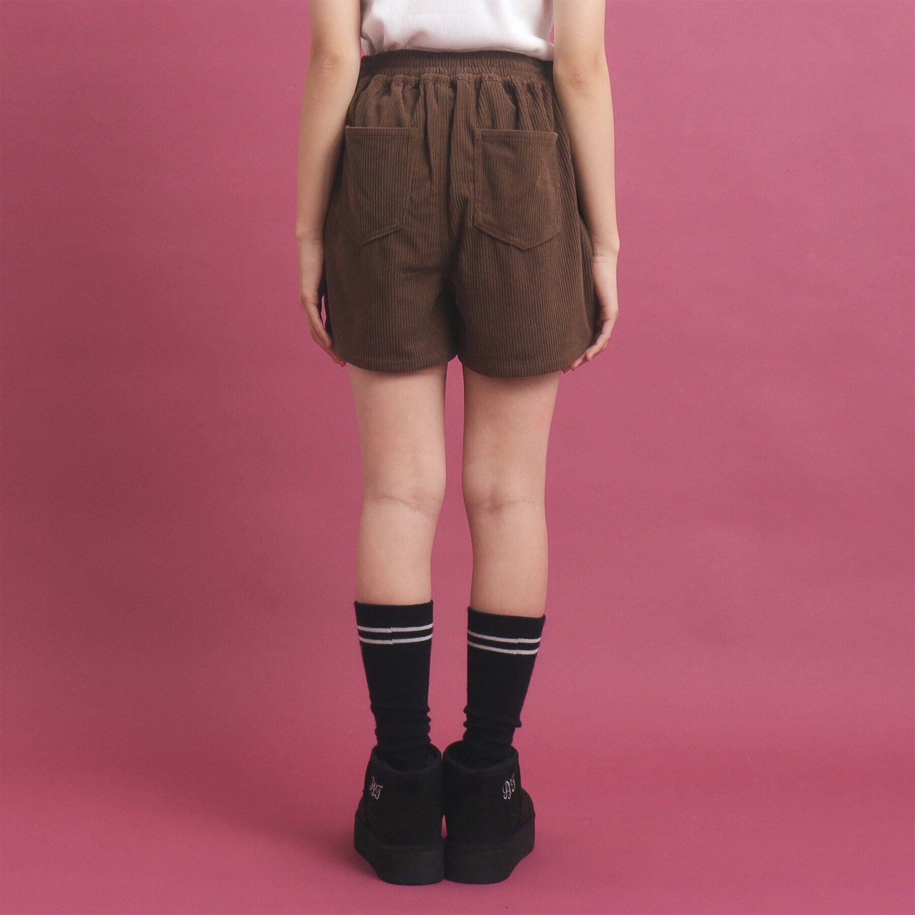 PINK-latte「ベーシック コーディロイショートパンツ」|キュロット|