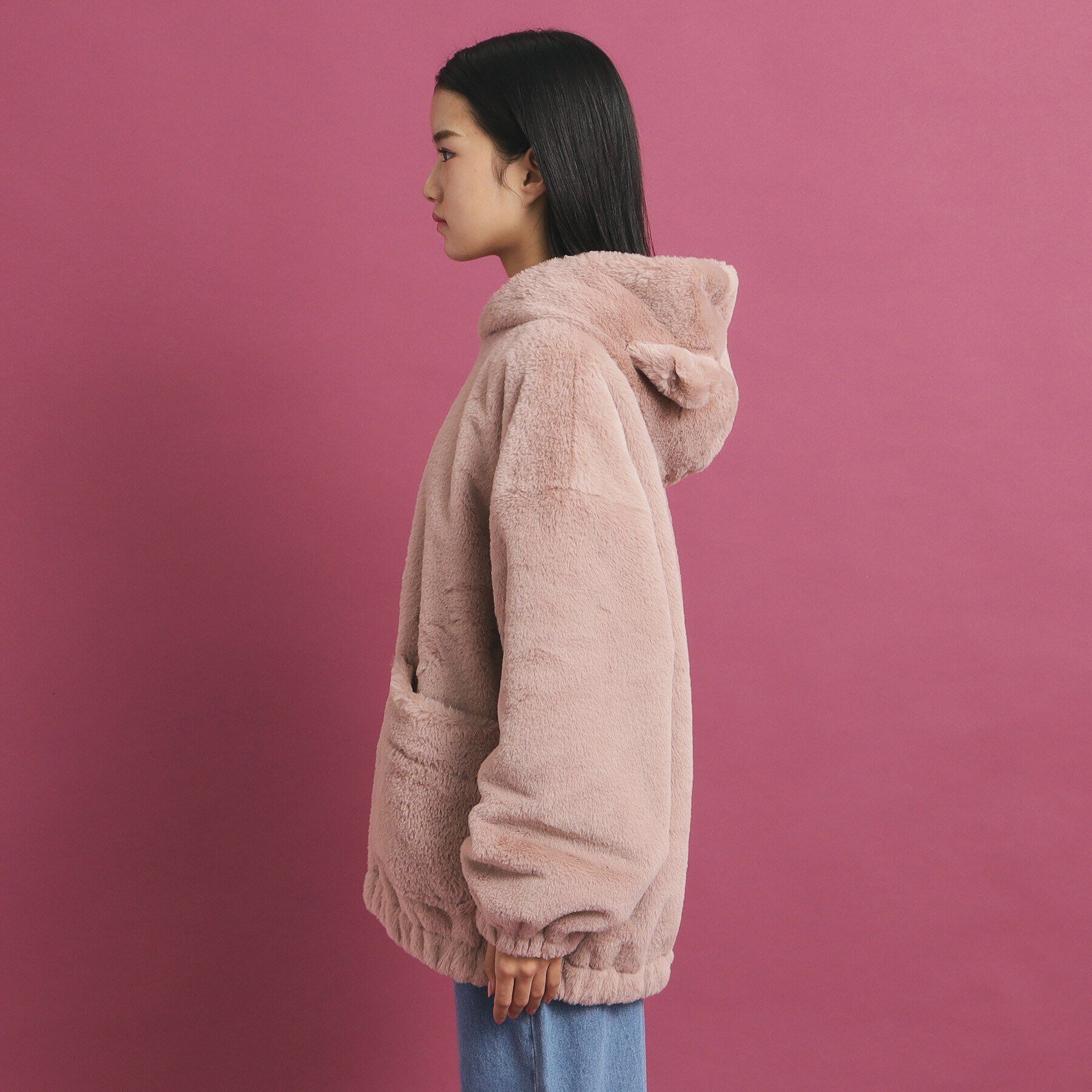 PINK-latte「【大人気/カラー追加あり】もふもふ エコファーブルゾン」|ブルゾン・スタジャン|