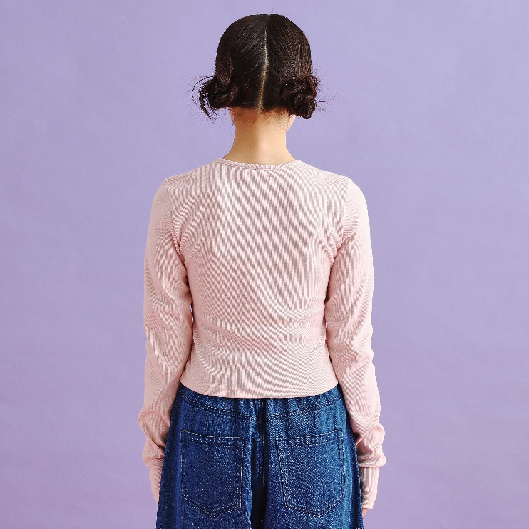 PINK-latte「レースアップテレコプルオーバー」|Tシャツ・カットソー|