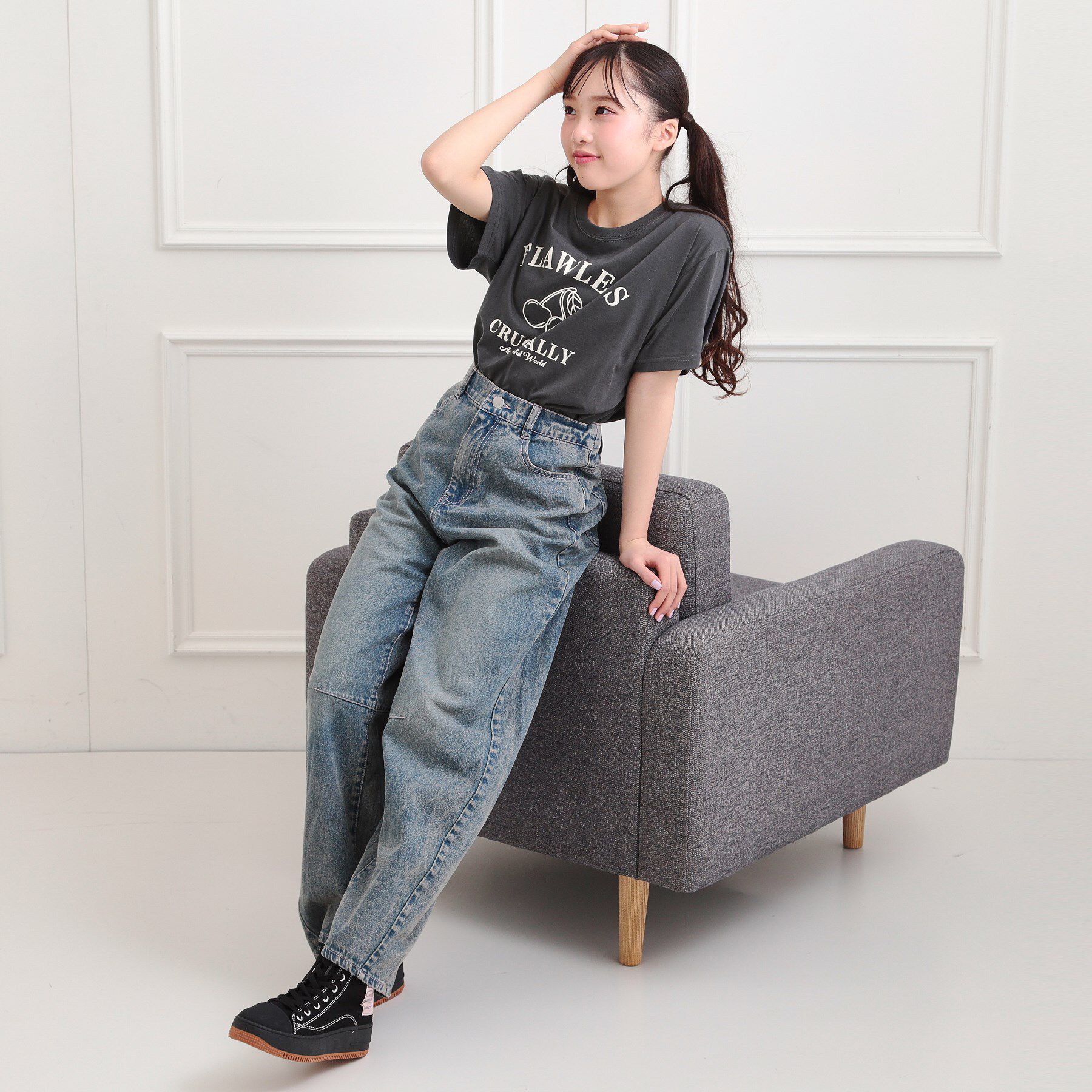 PINK-latte「チェリーモチーフTシャツ」|Tシャツ・カットソー|