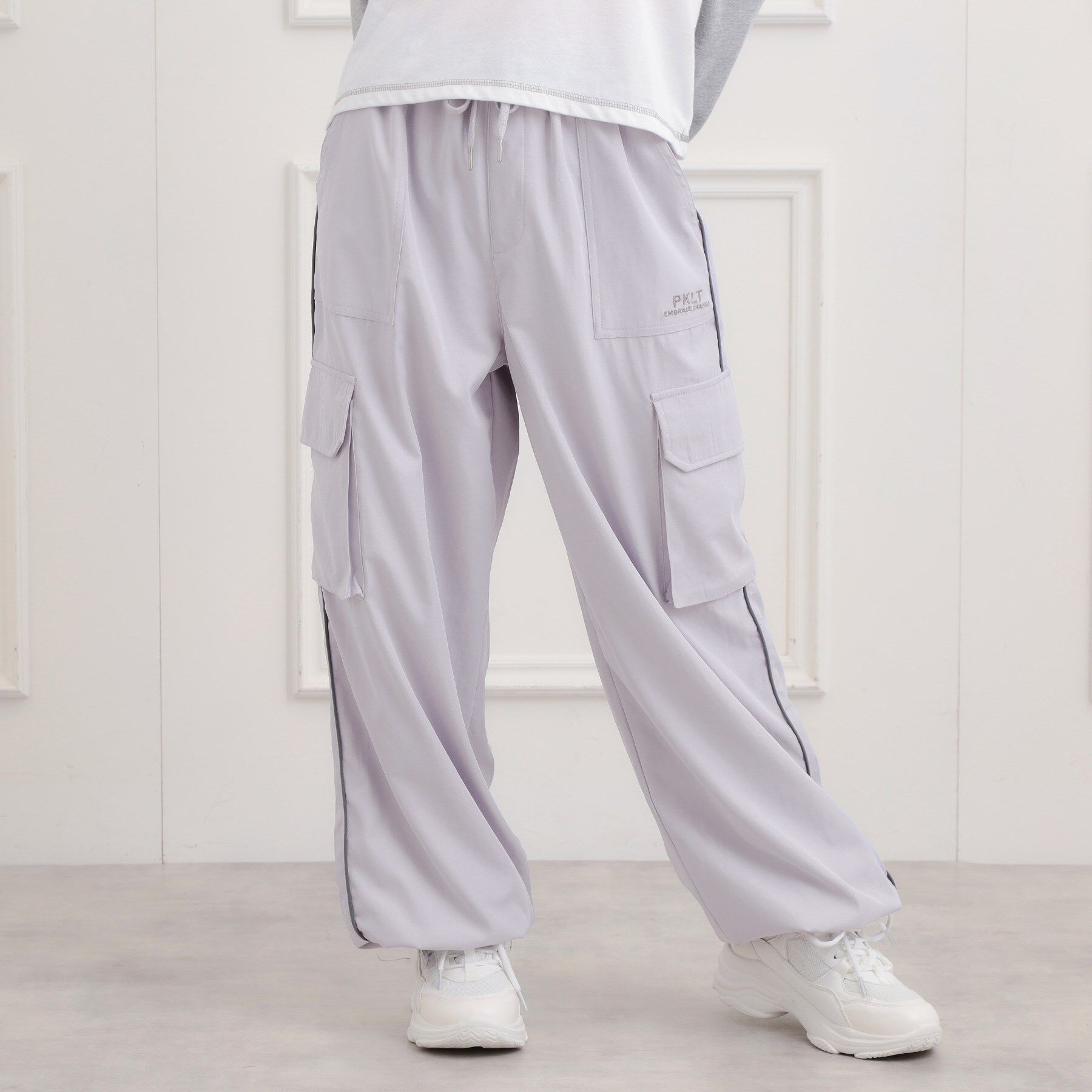 PINK-latte「ベーシックパイピングカーゴパンツ」|その他|ラベンダー(080)