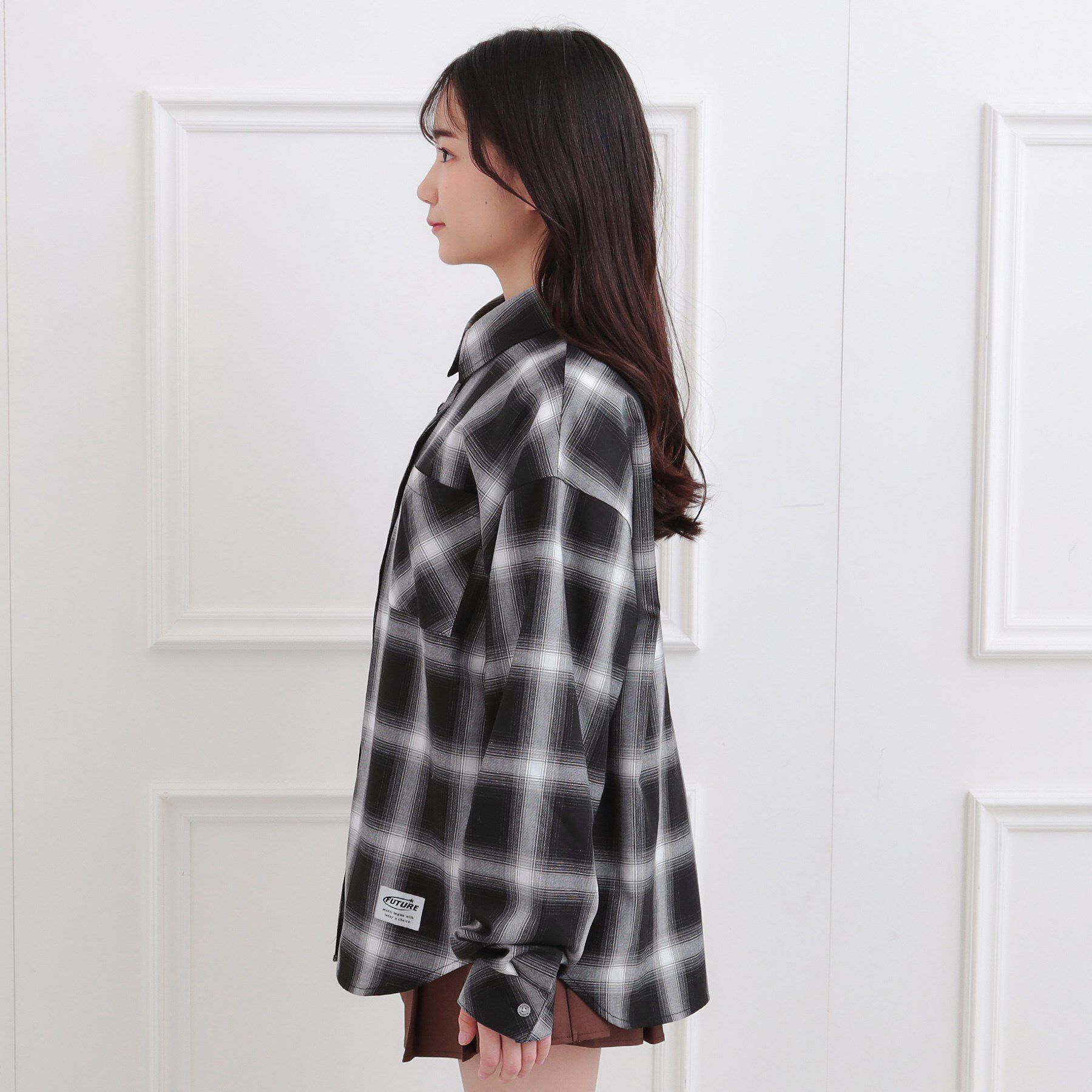 PINK-latte「ルーズチェックシャツ＋ロンT」|その他|