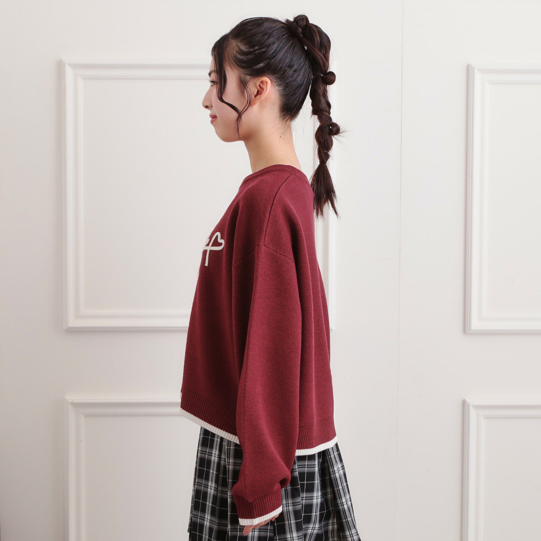 PINK-latte「コード風ステッチニットプルオーバー」|ニット・セーター|