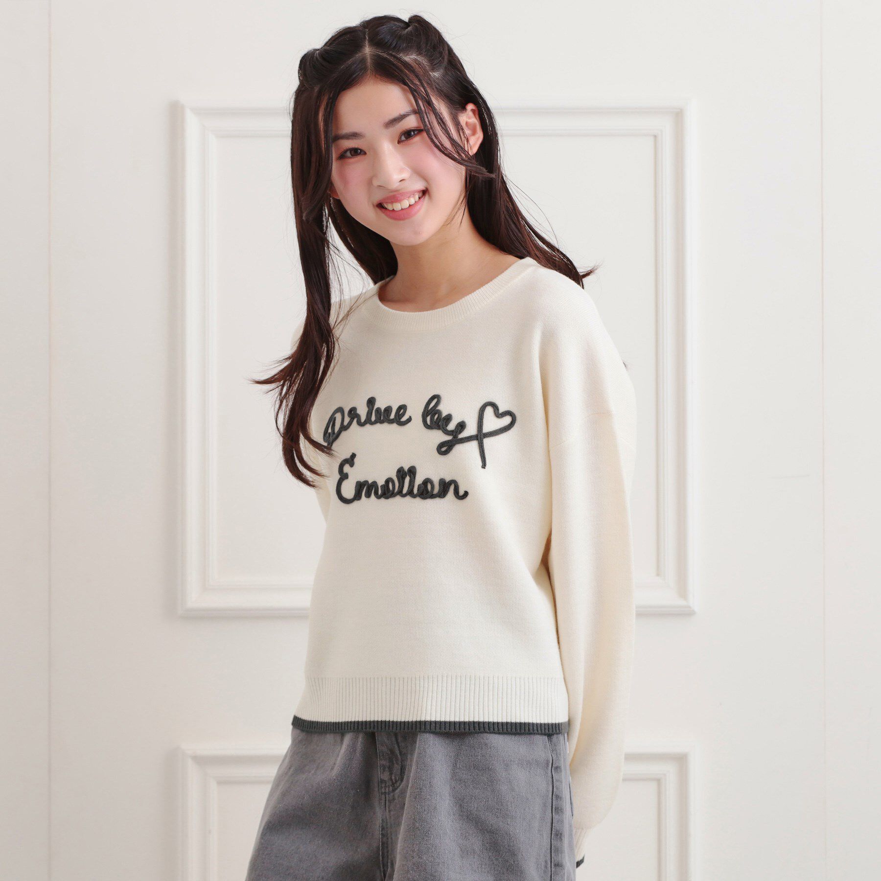 PINK-latte「コード風ステッチニットプルオーバー」|ニット・セーター|