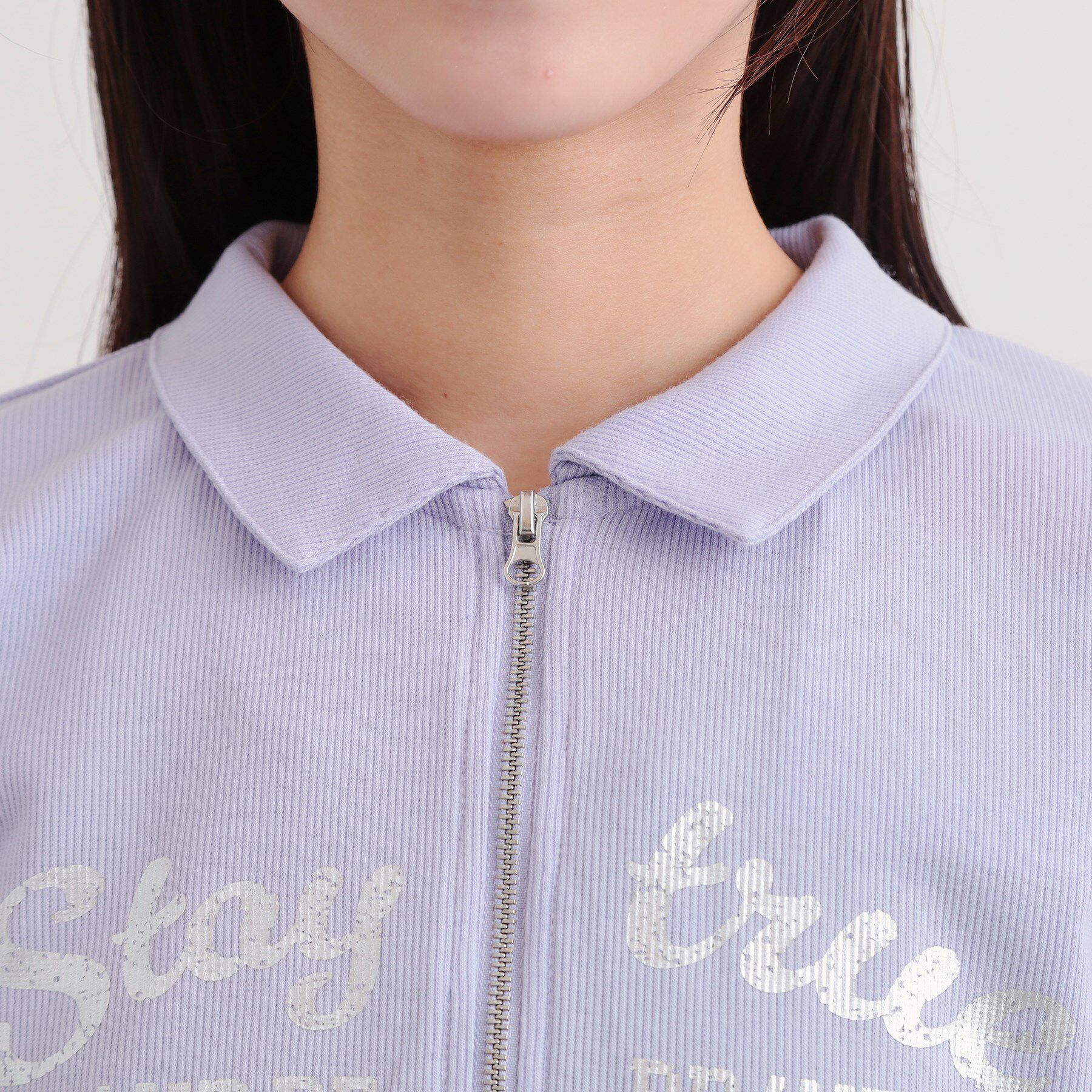 PINK-latte「衿付きダブルジップテレコ」|Tシャツ・カットソー|