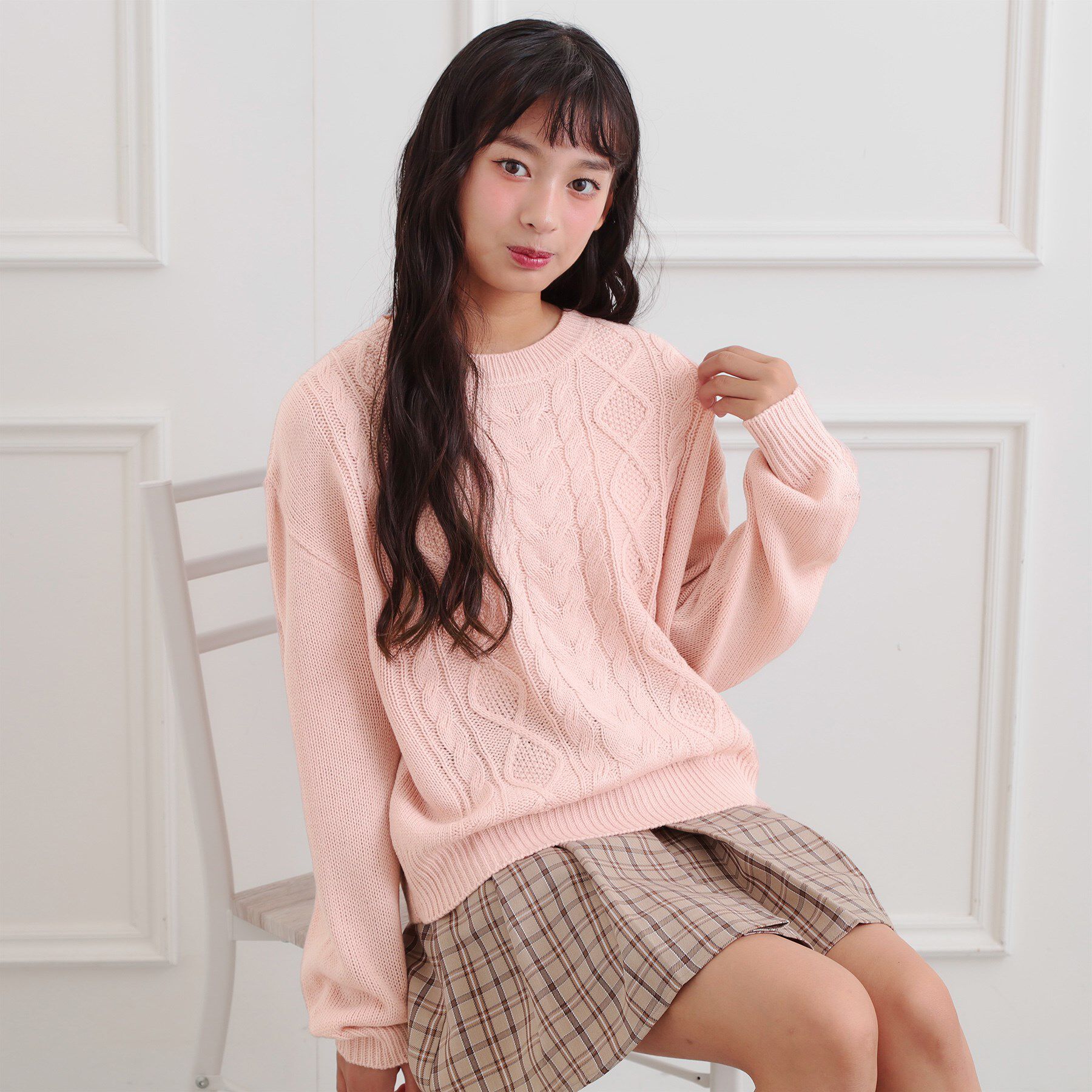 PINK-latte「【プチプラ】ケーブルニット」|ニット・セーター|