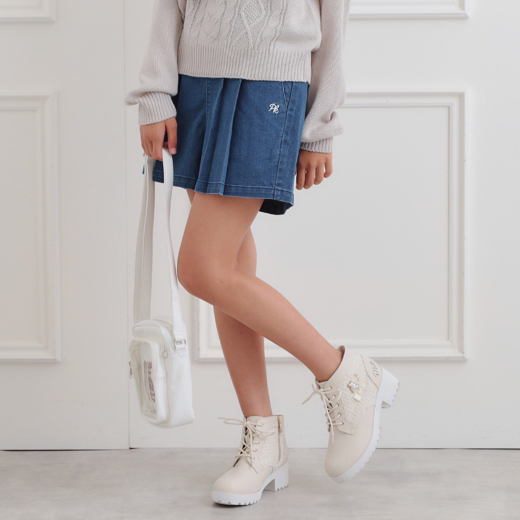 PINK-latte「バックルハイウエストショートパンツ」|キュロット|