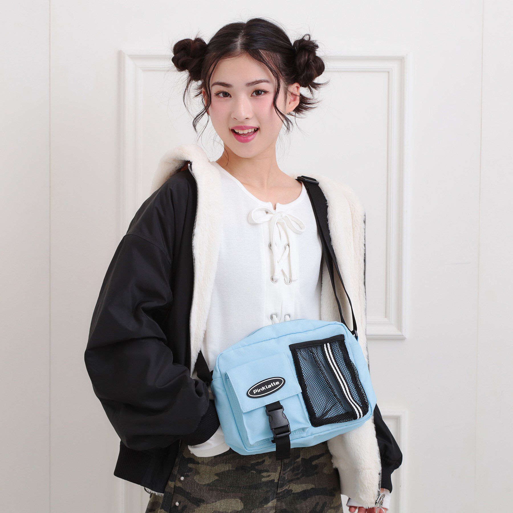 PINK-latte「ラインメッシュショルダーバッグ」|ショルダー・メッセンジャー|