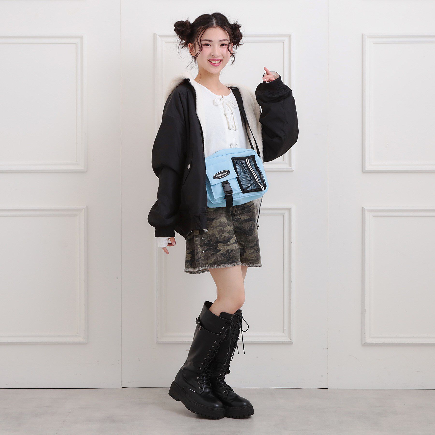 PINK-latte「ラインメッシュショルダーバッグ」|ショルダー・メッセンジャー|