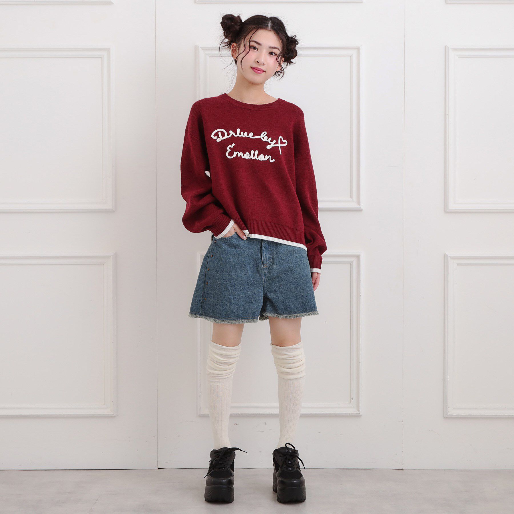 PINK-latte「スタッズショートパンツ」|キュロット|