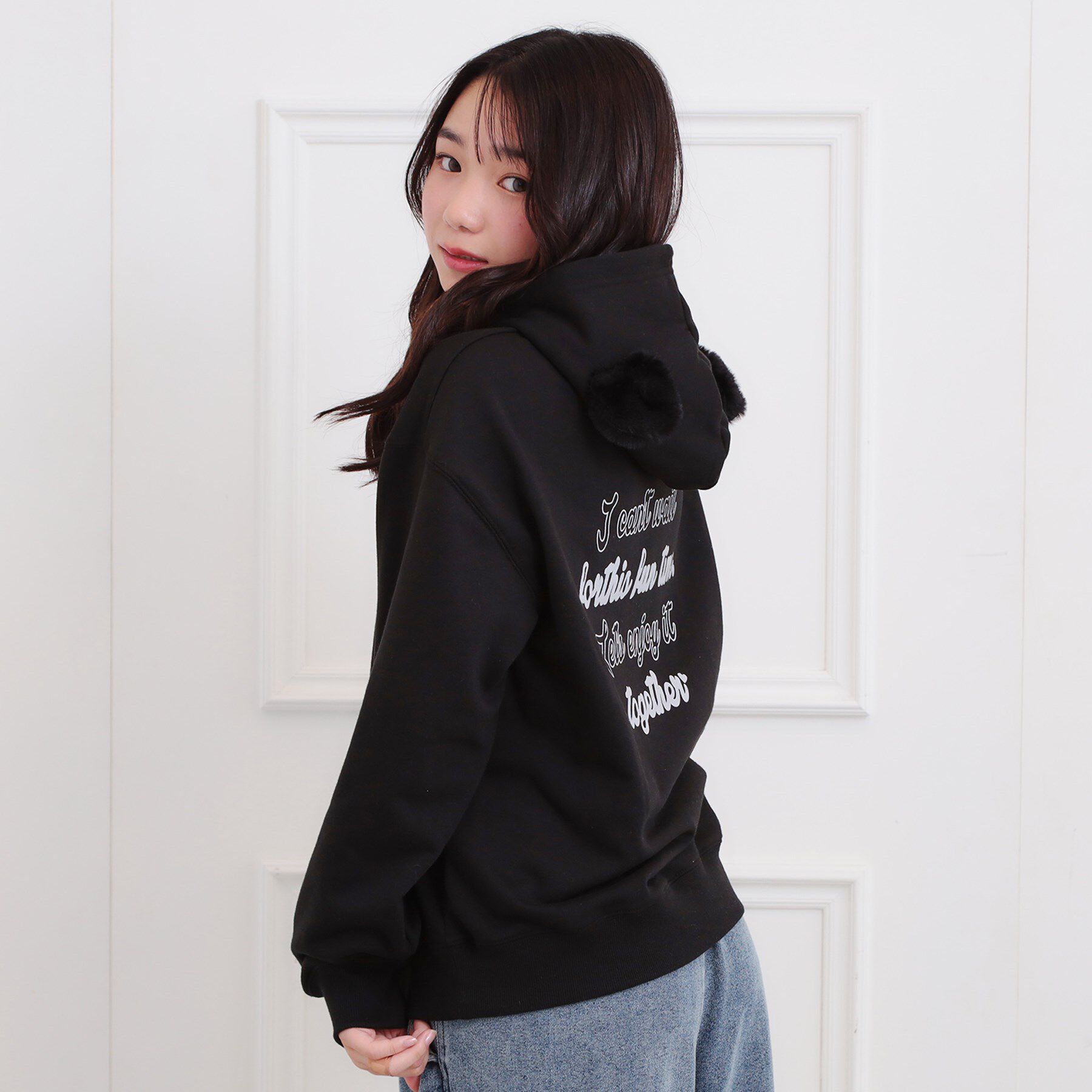 PINK-latte「くま耳チュニックパーカー」|パーカー|