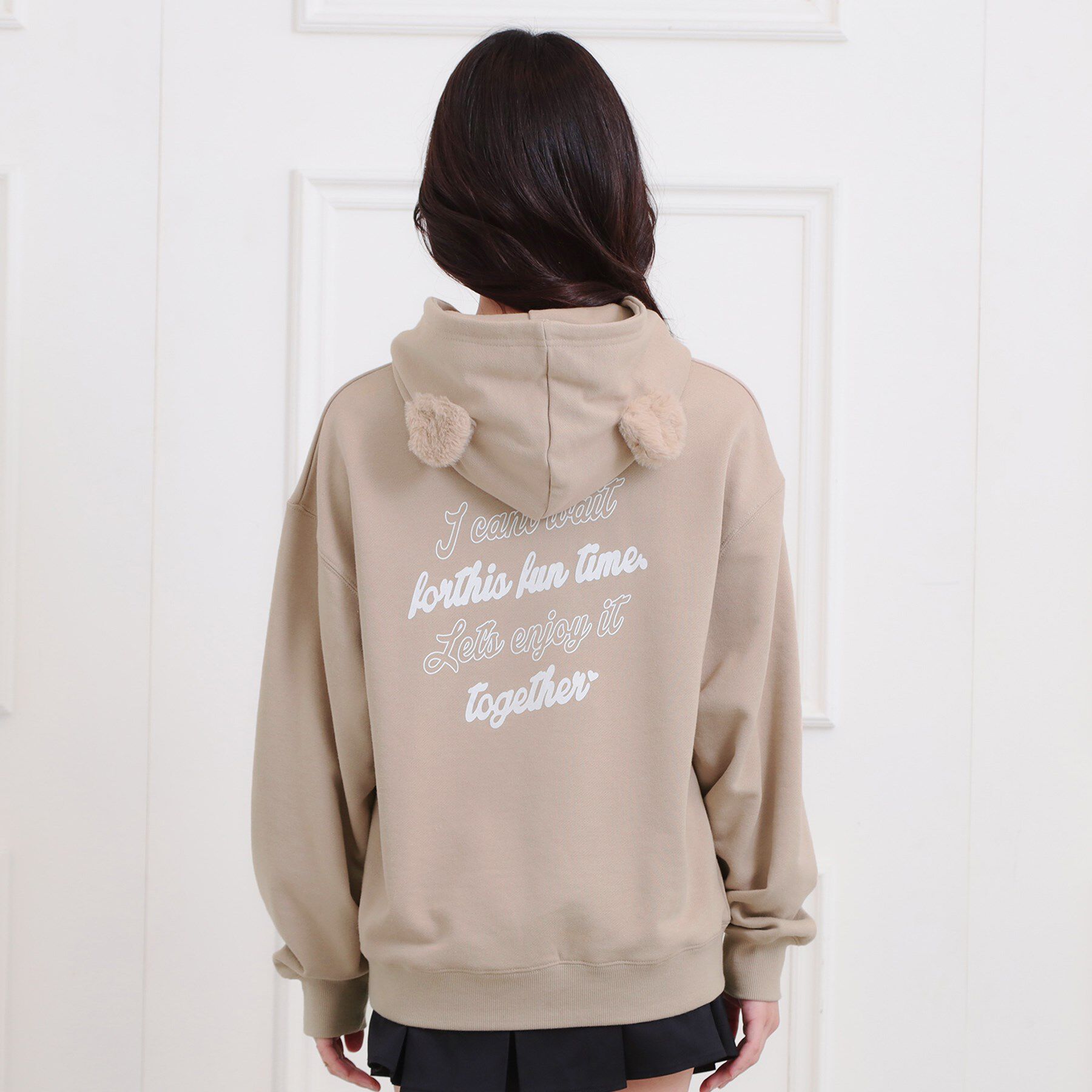 PINK-latte「くま耳チュニックパーカー」|パーカー|