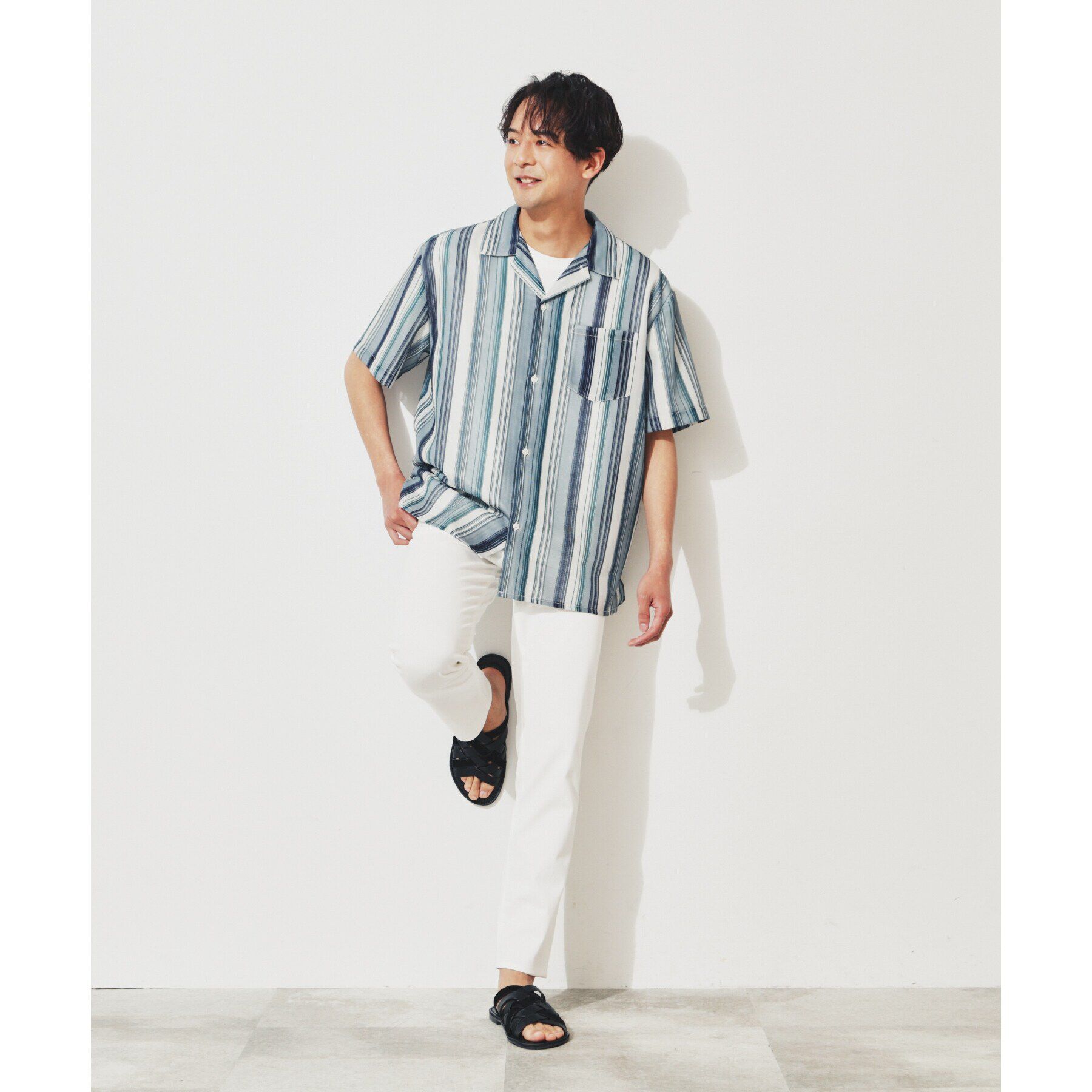 THE SHOP TK「【通気性◎/軽量】カラミシアーシャツ ストライプ／プレーン」|シャツ・ブラウス|