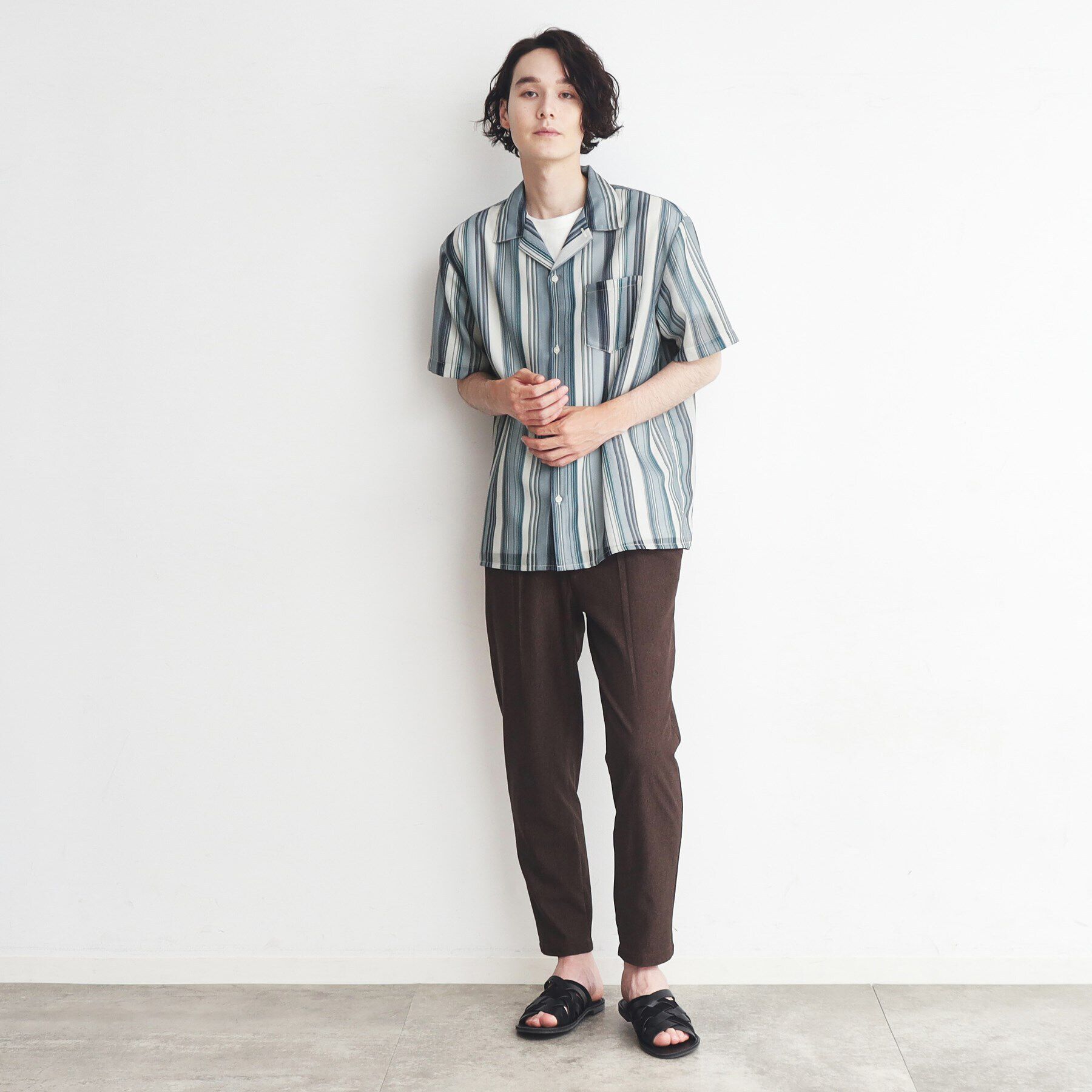 THE SHOP TK「【通気性◎/軽量】カラミシアーシャツ ストライプ／プレーン」|シャツ・ブラウス|