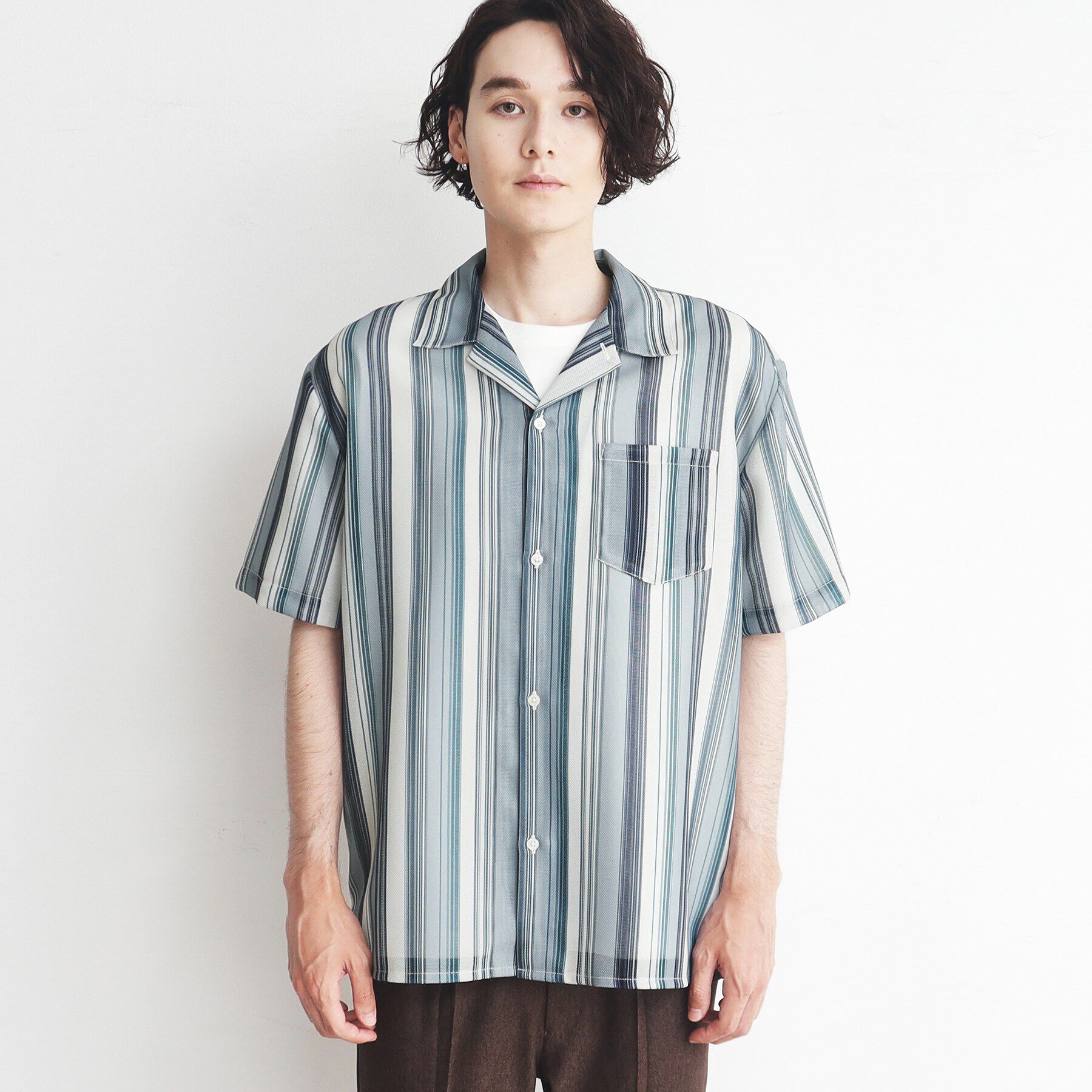 THE SHOP TK「【通気性◎/軽量】カラミシアーシャツ ストライプ／プレーン」|シャツ・ブラウス|