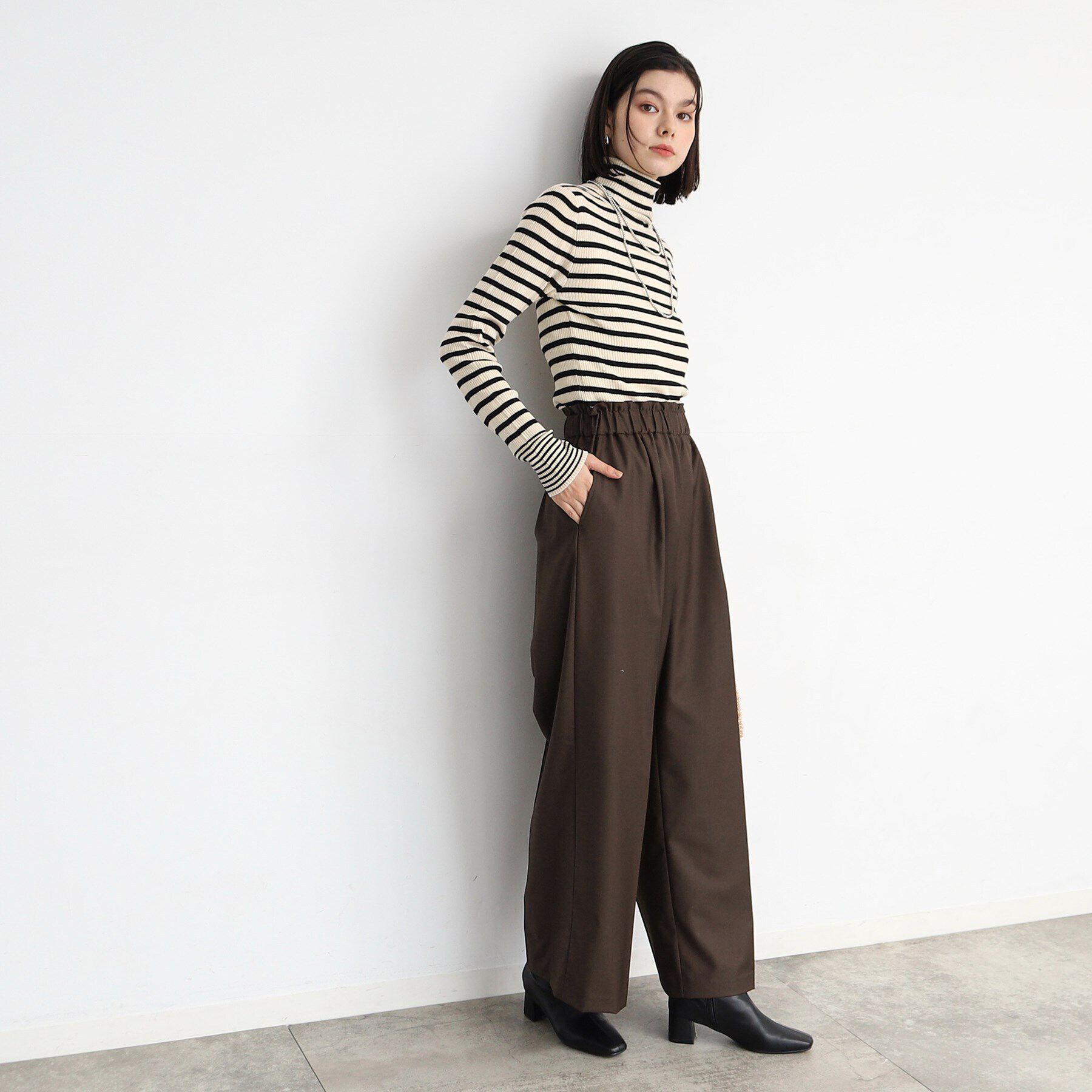 THE SHOP TK「ウエストフリルイージーワイドパンツ」|その他|