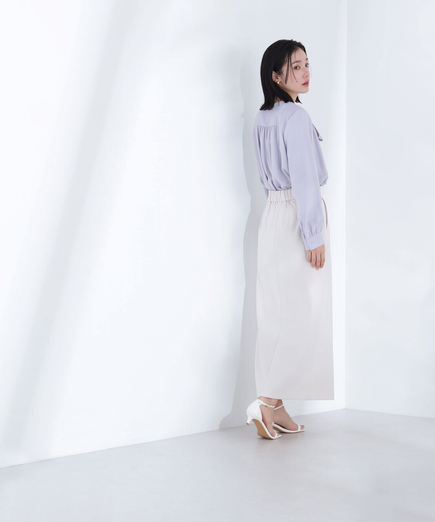  「Vネックリボンタイブラウス」|シャツ・ブラウス|