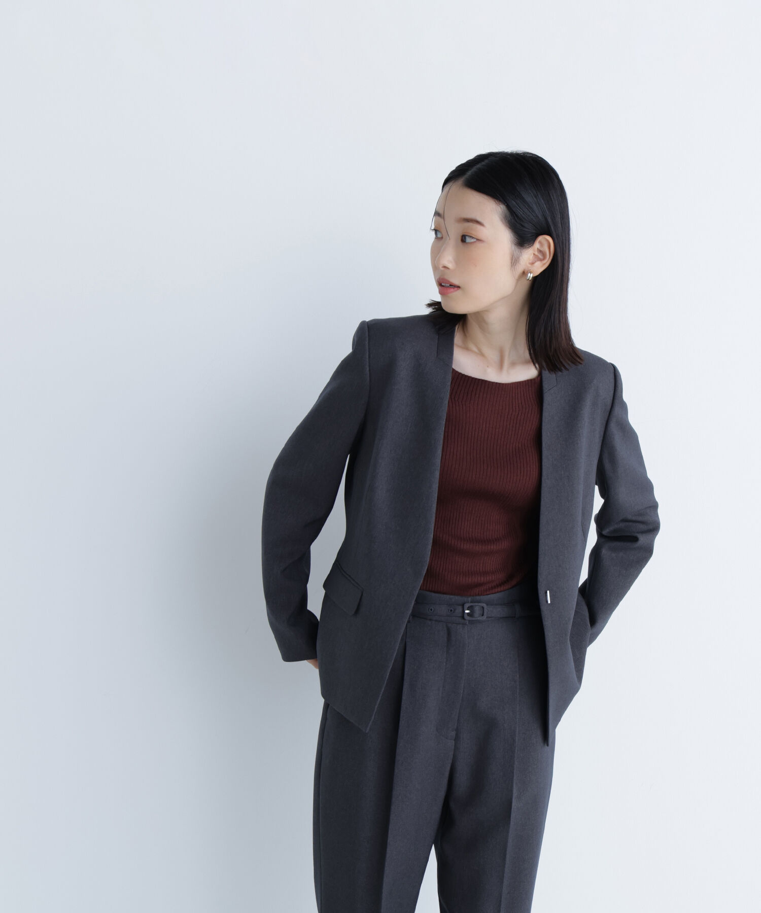  「ウーステッドライクツイル SETUP ノーカラージャケット」|その他|