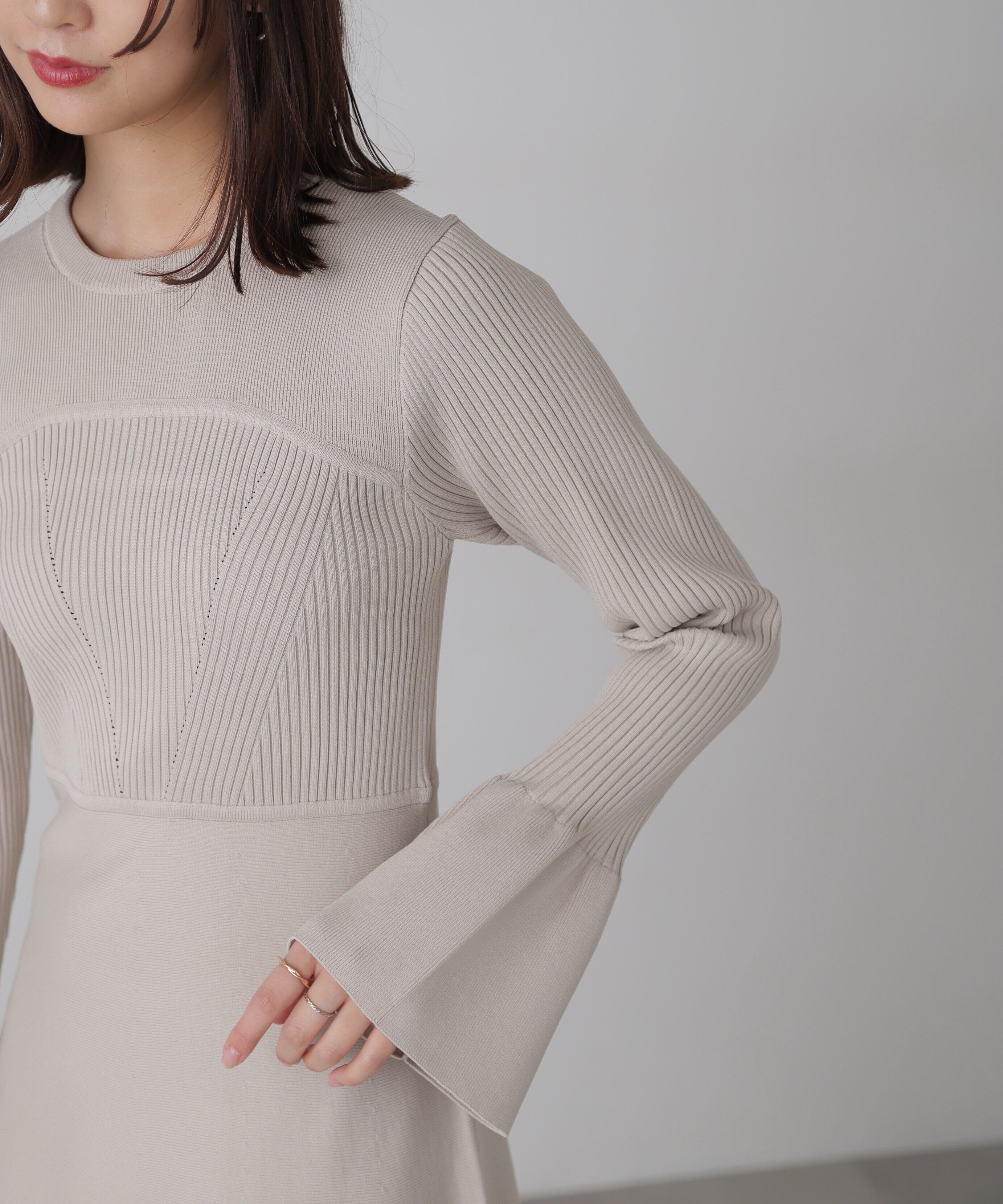  「ベアトップ風フレアワンピース」|ワンピース|