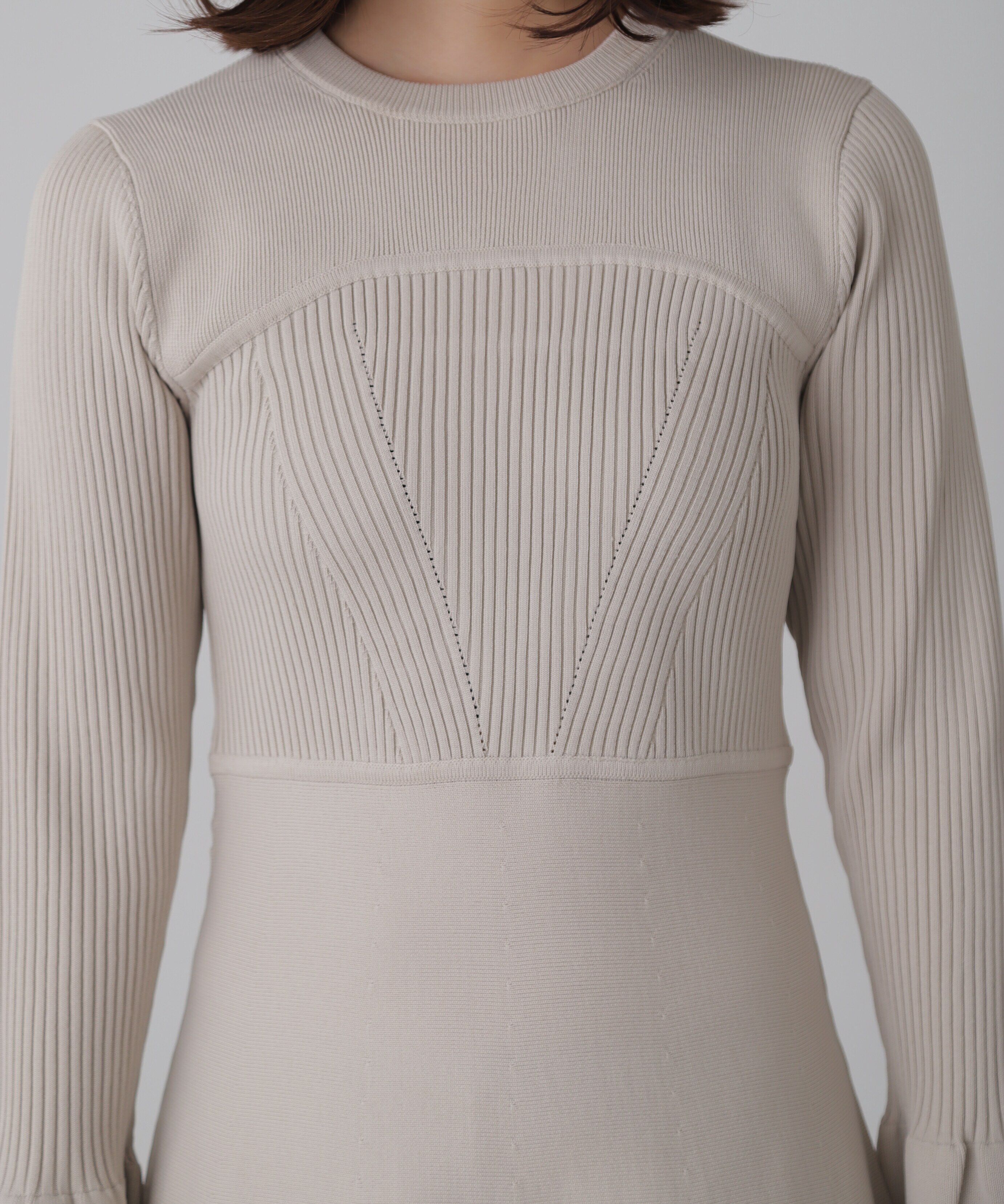  「ベアトップ風フレアワンピース」|ワンピース|