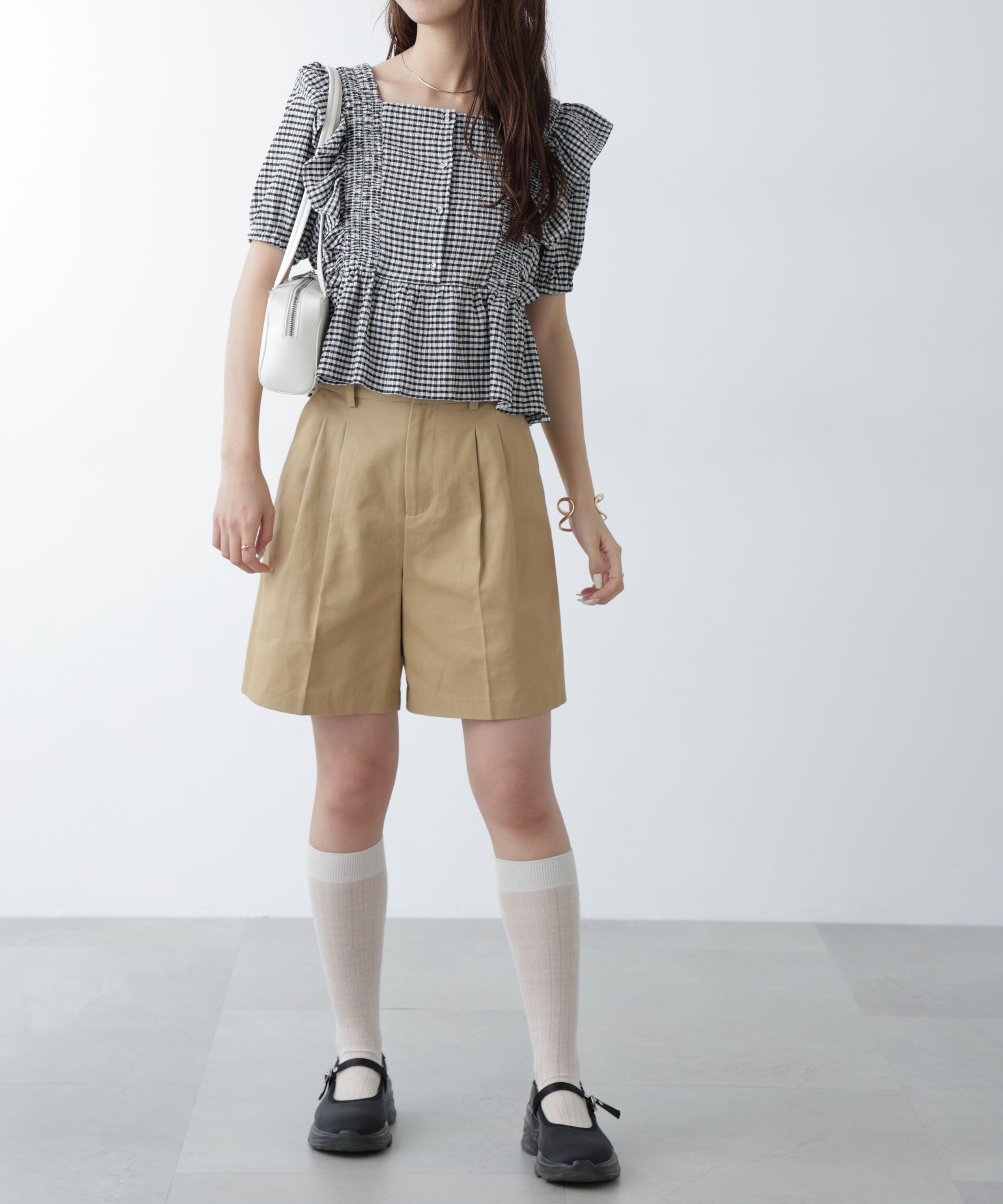  「肩フリルペプラムブラウス」|シャツ・ブラウス|