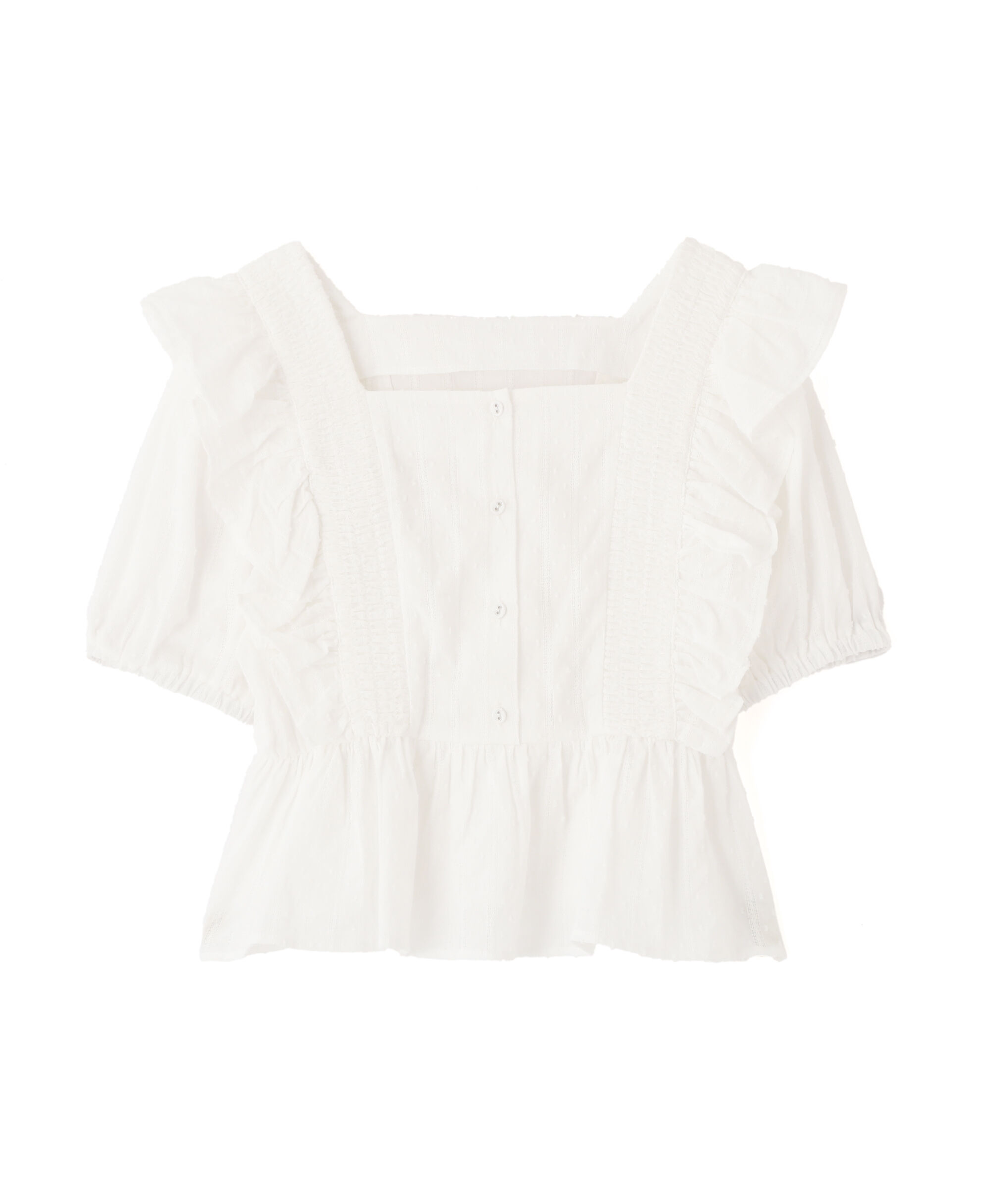  「肩フリルペプラムブラウス」|シャツ・ブラウス|