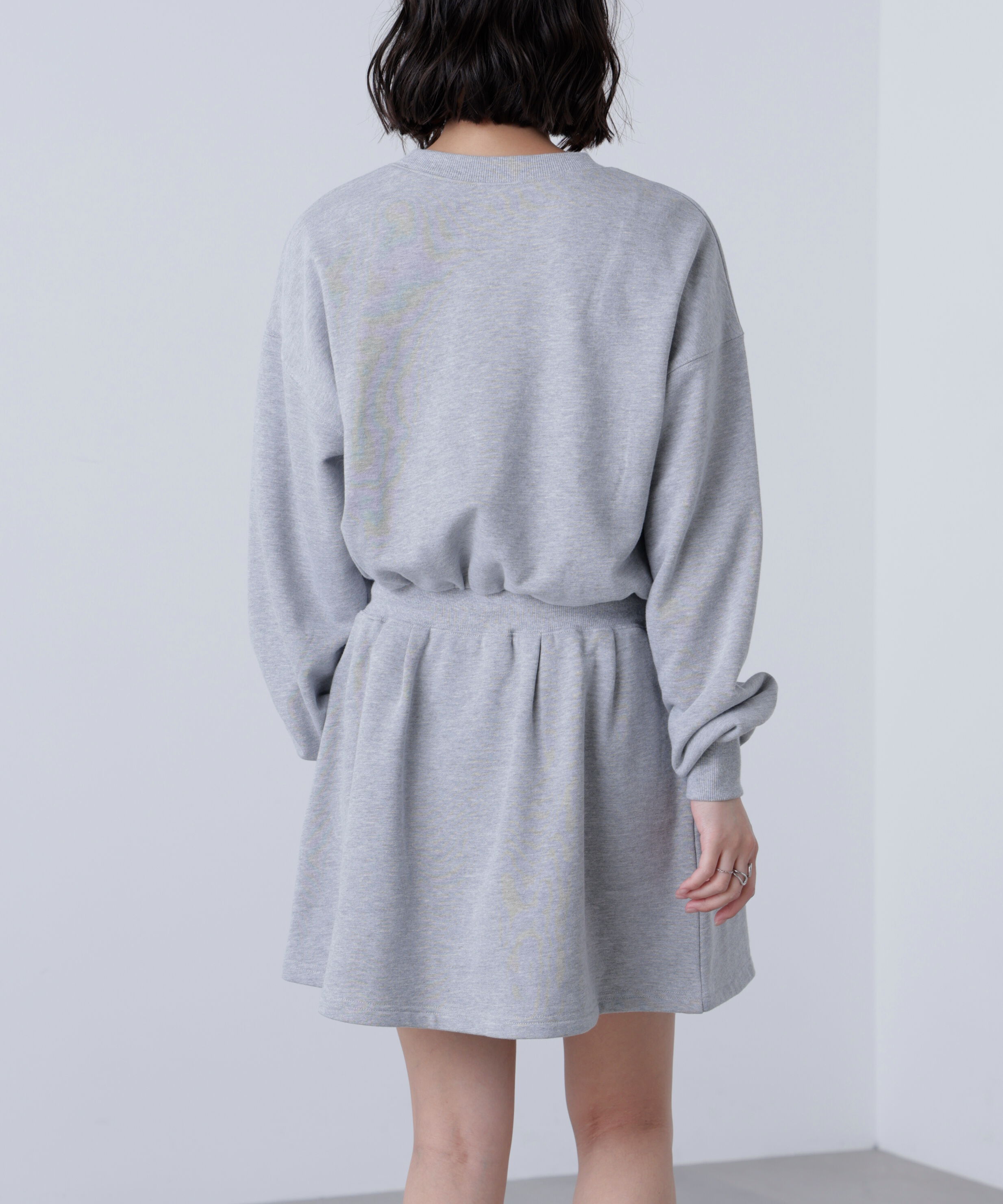  「ロゴ刺繍スウェットミニワンピース」|ワンピース|