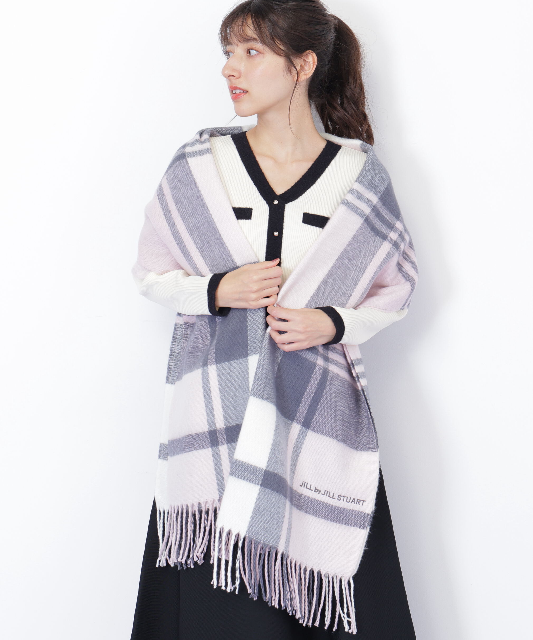  「エンブロイダリーロゴチェックストール」|バンダナ・スカーフ|