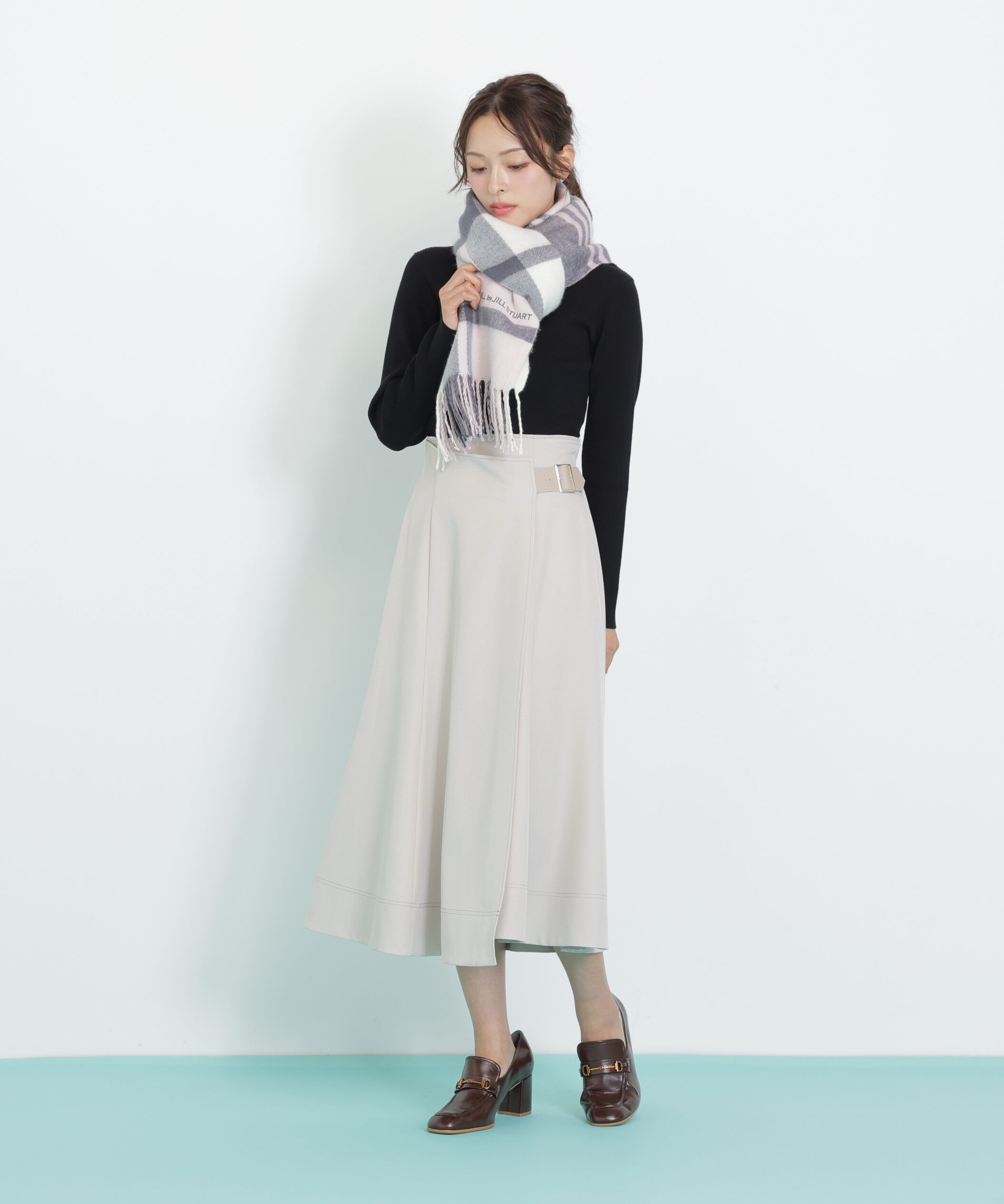  「エンブロイダリーロゴチェックストール」|バンダナ・スカーフ|