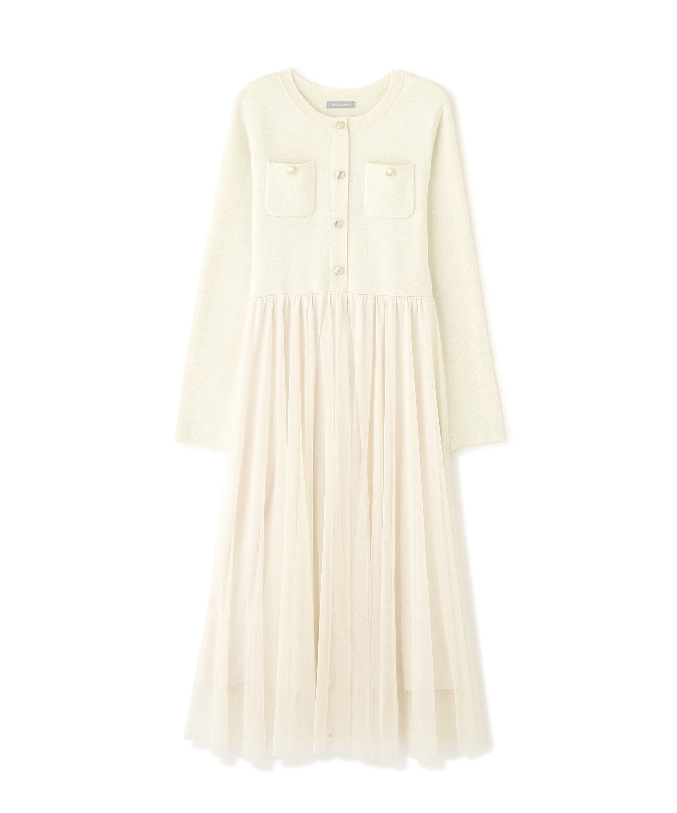  「ニットジャケットドッキングワンピース」|ワンピース|