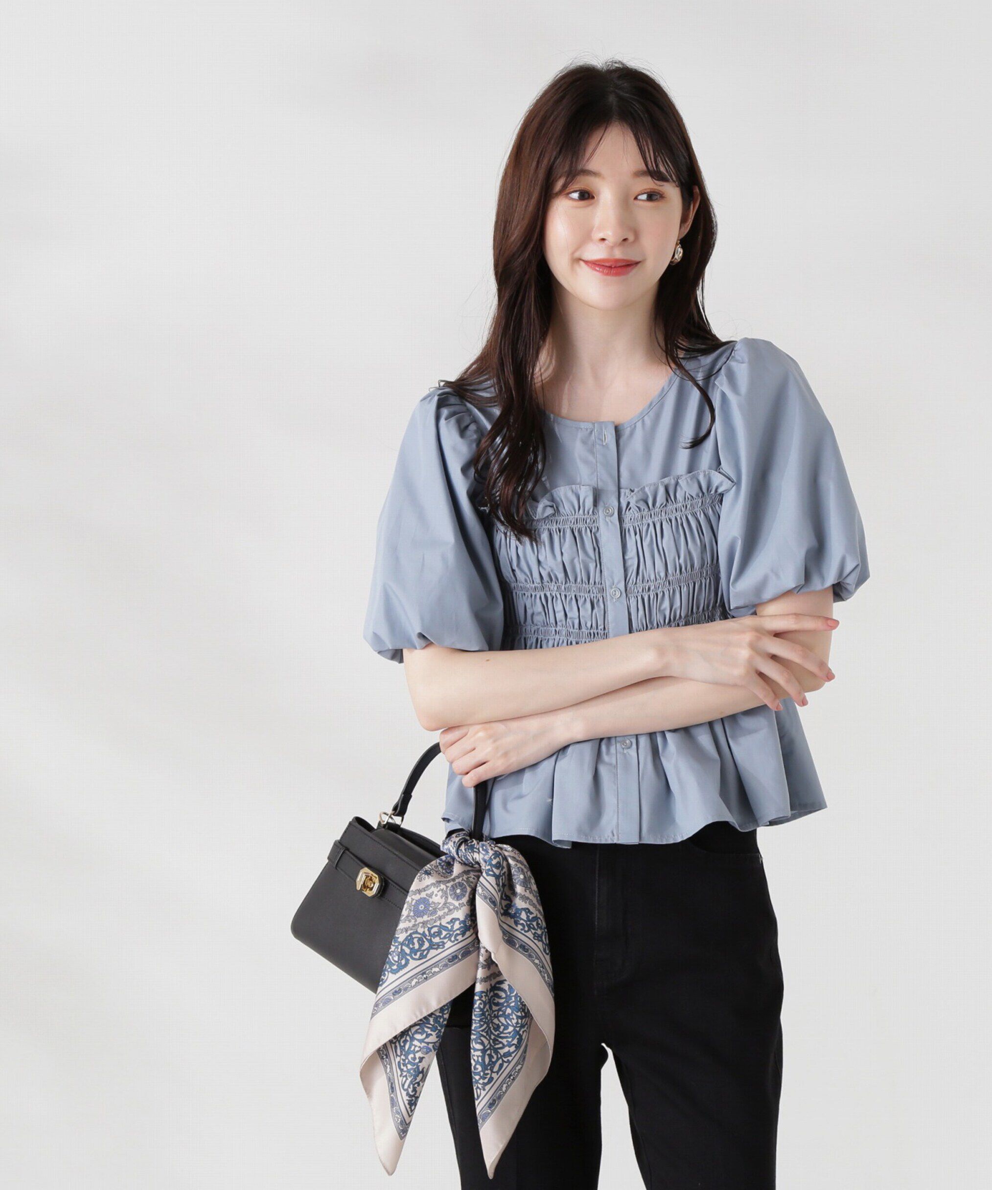 PROPORTION BODY DRESSING「ギャザーペプラムブラウス」|シャツ・ブラウス|